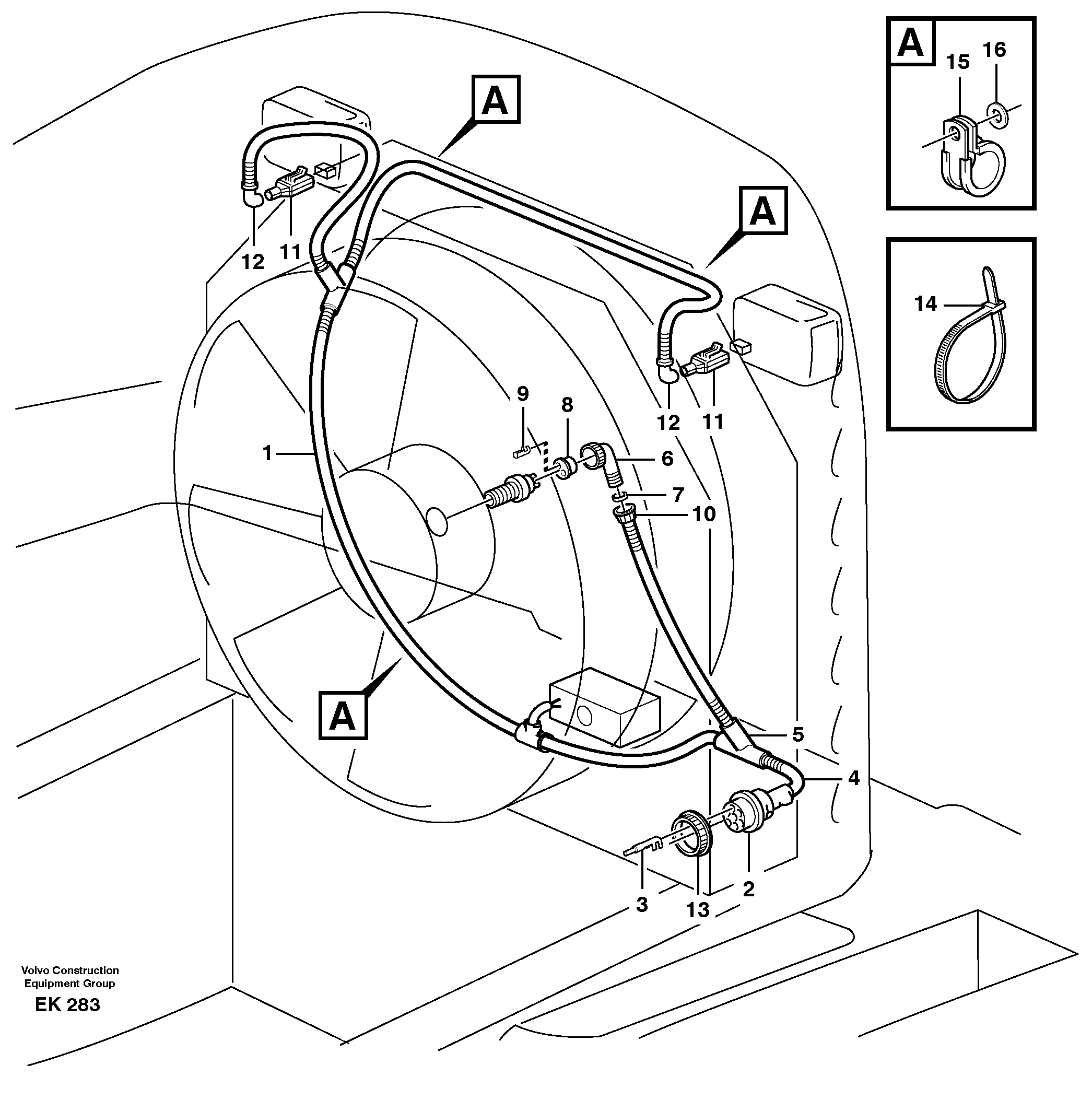 Cable harness, radiator — volvo parts diagram