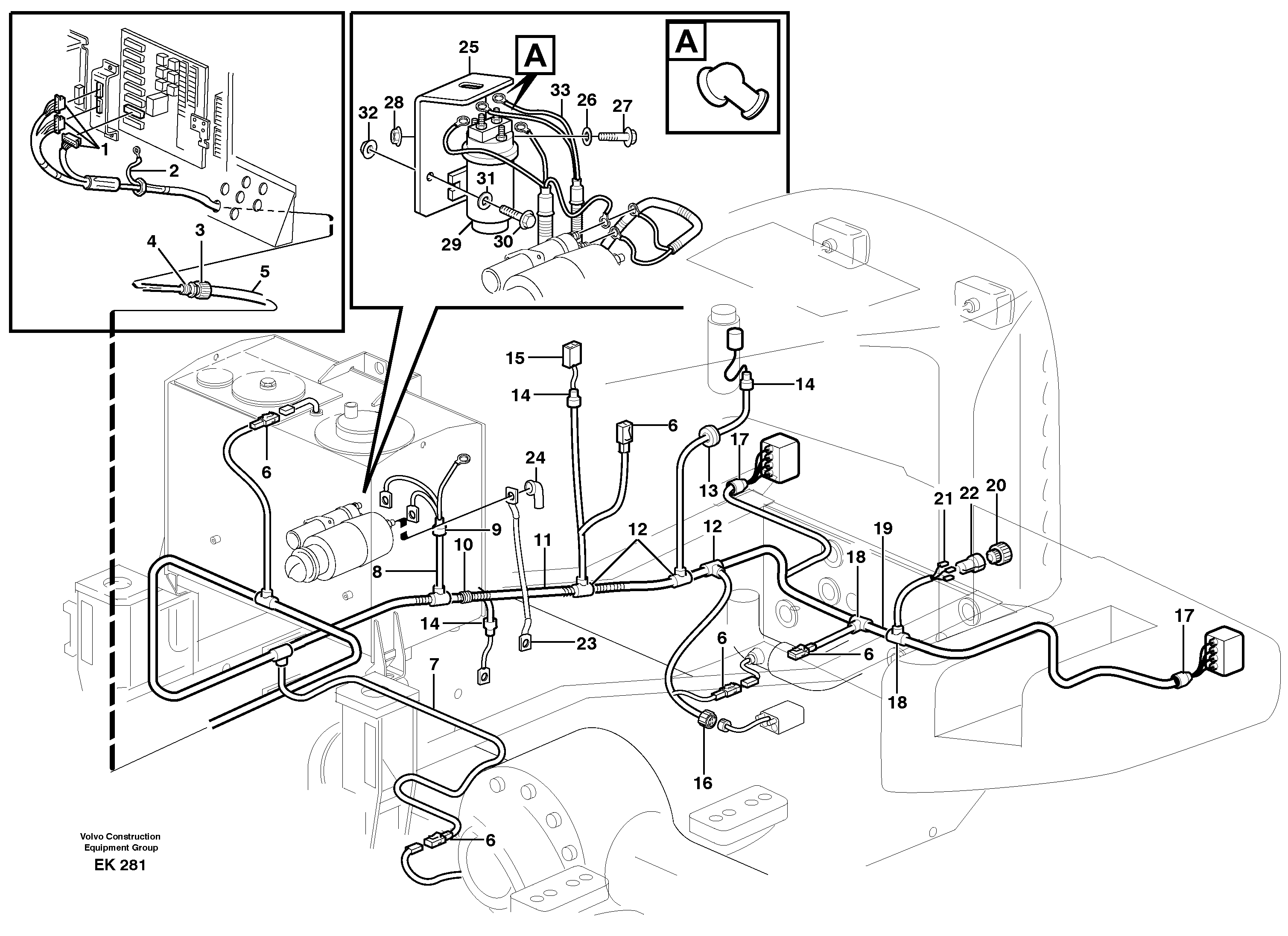Cable harness, rear — volvo parts diagram