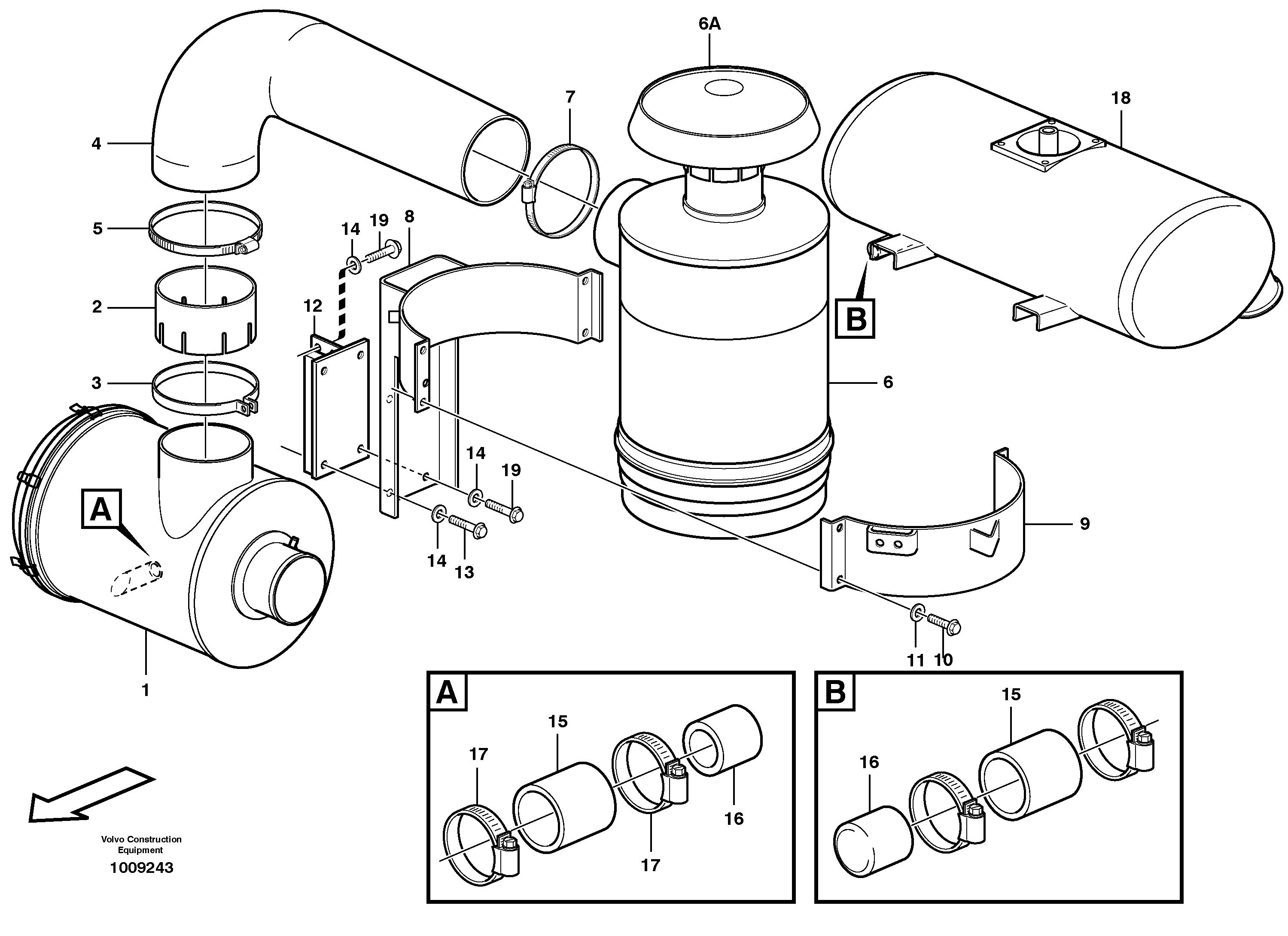 Oil-bath precleaner. 80329, 82974 — volvo parts diagram
