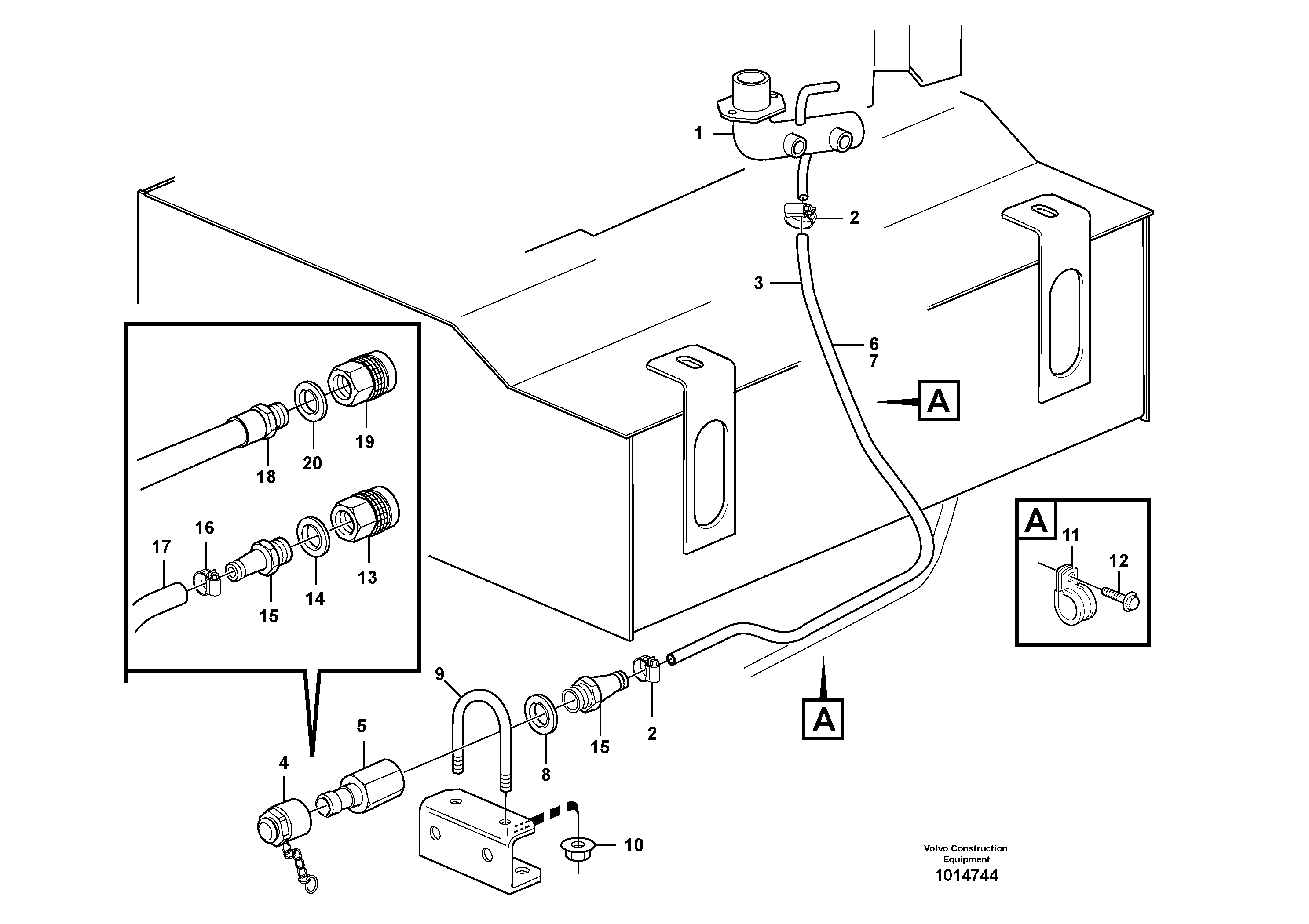 Coolant drainage — volvo parts diagram