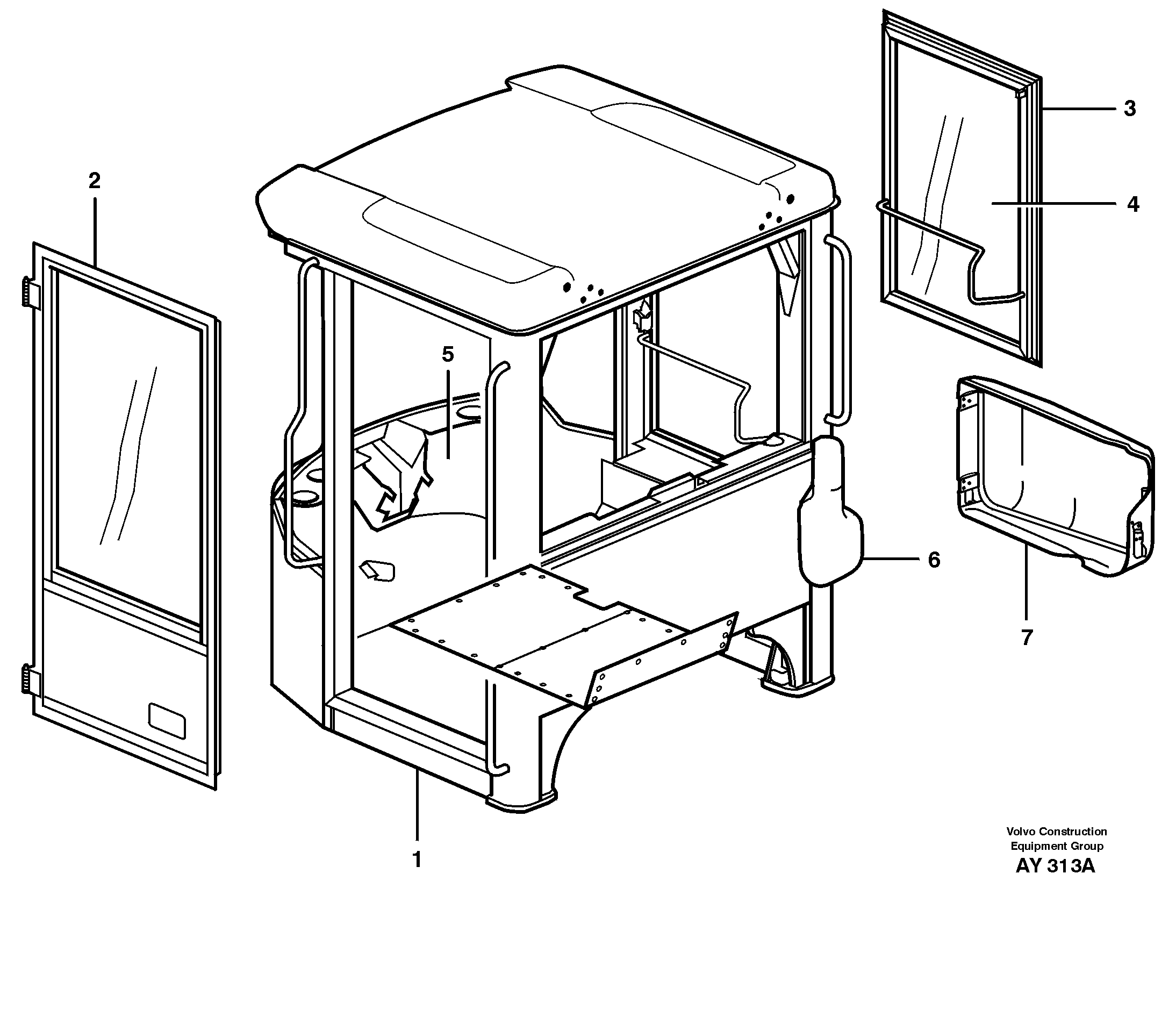 Cab. Replacement version. — volvo parts diagram