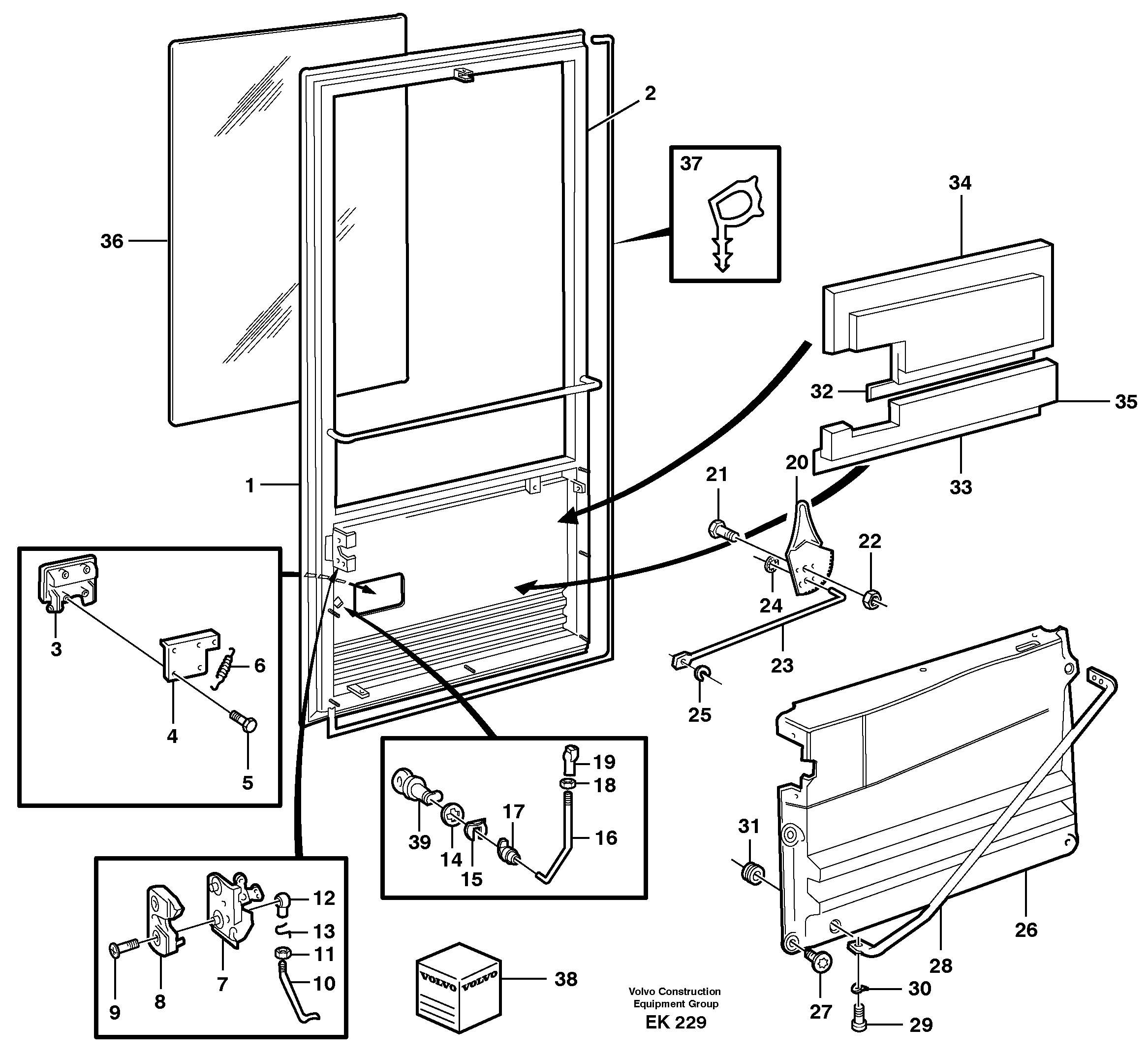 Door 33827, 94638 USA — volvo parts diagram