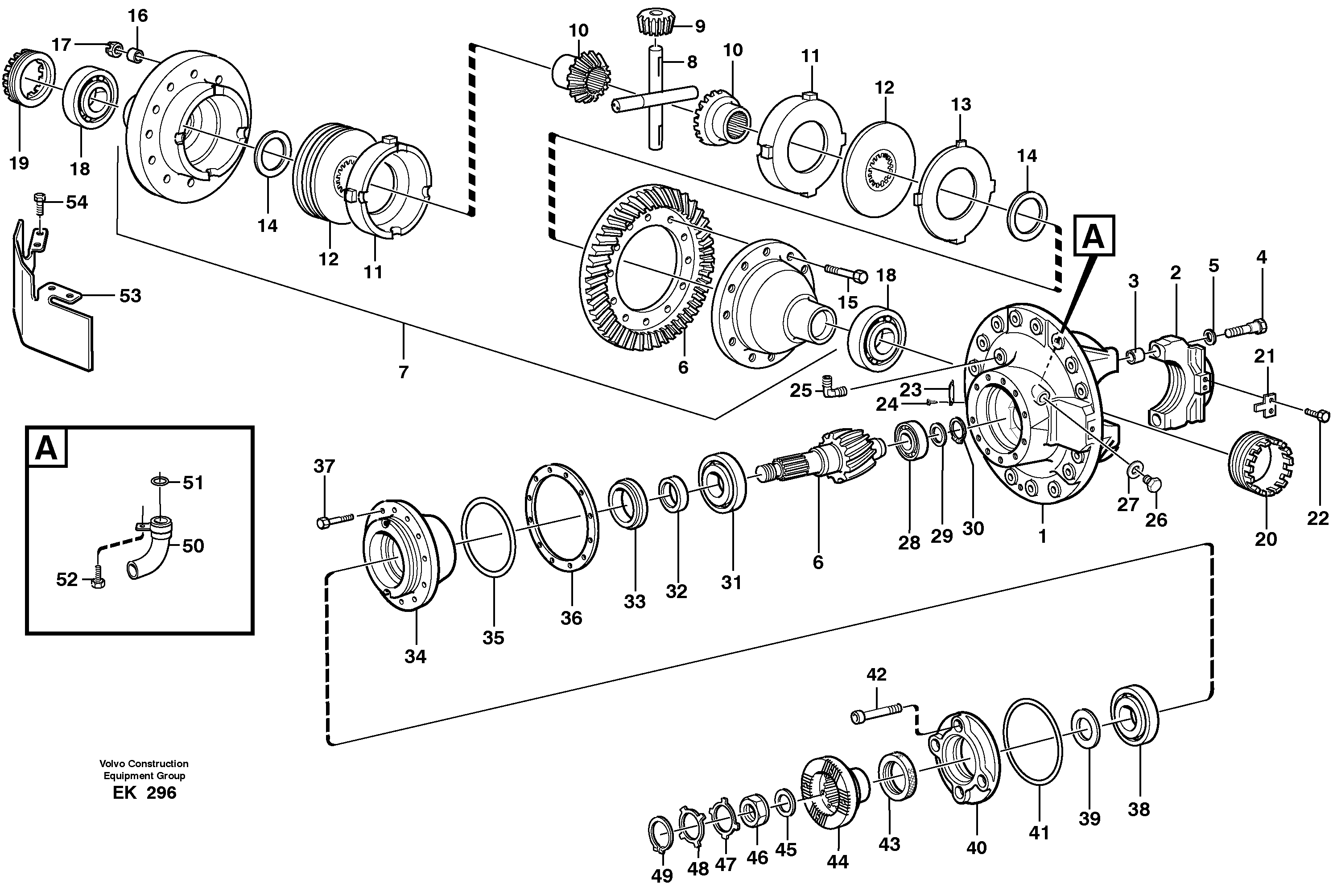 Final drive, front 23893 — volvo parts diagram