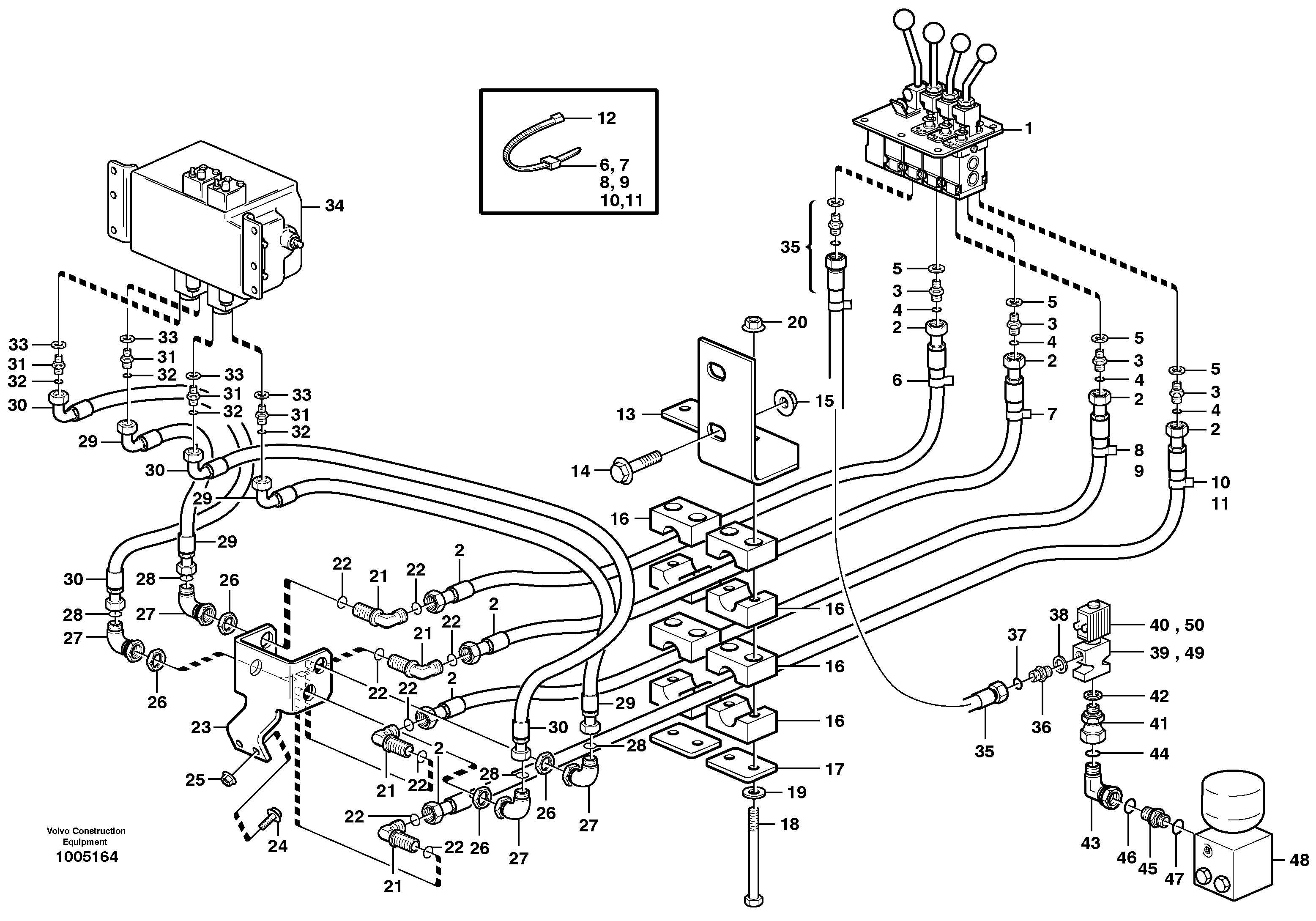 Servo - hydraulic. 3rd and 4th function.  80277 — volvo parts diagram