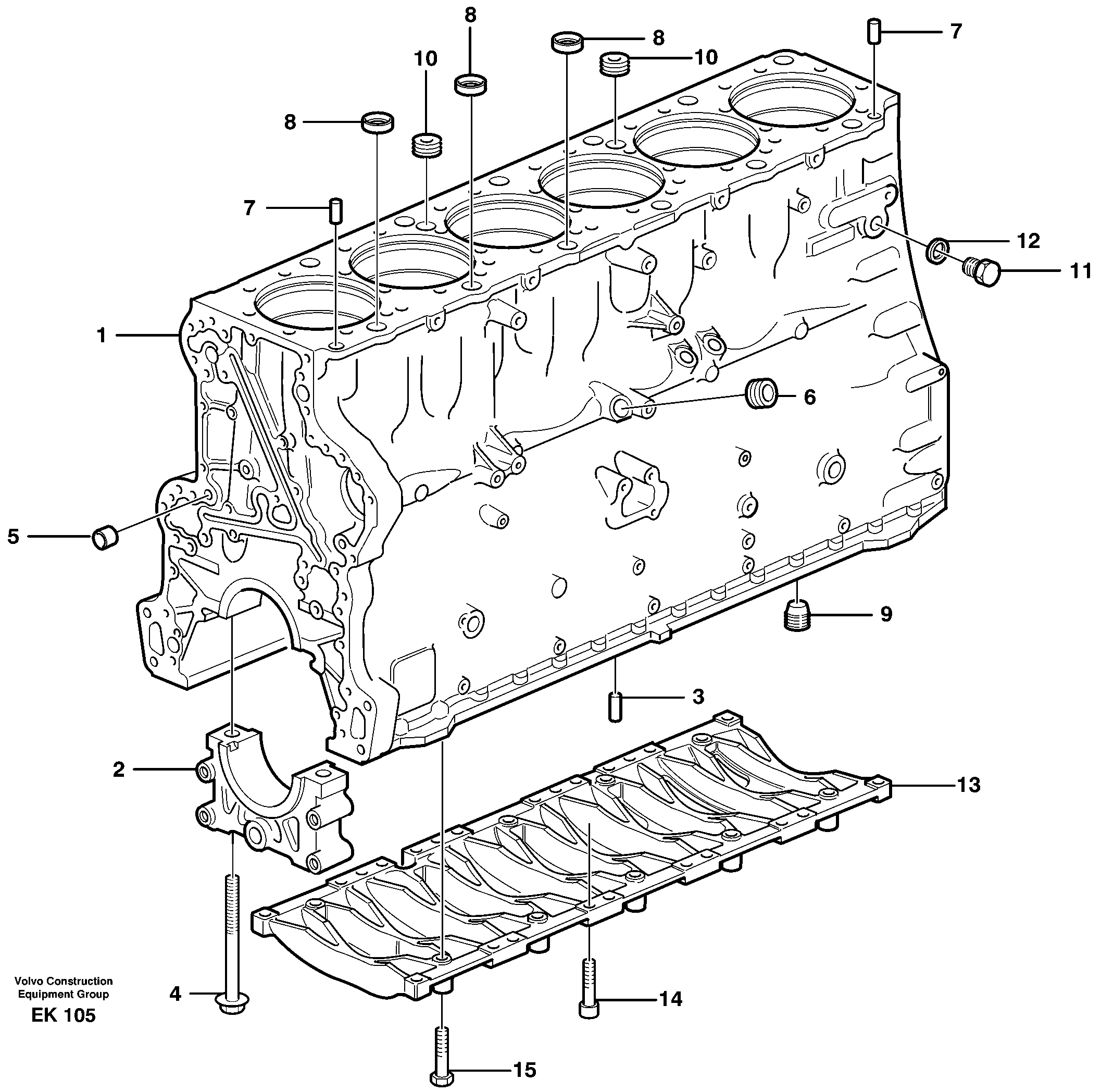 Cylinder block — volvo parts diagram