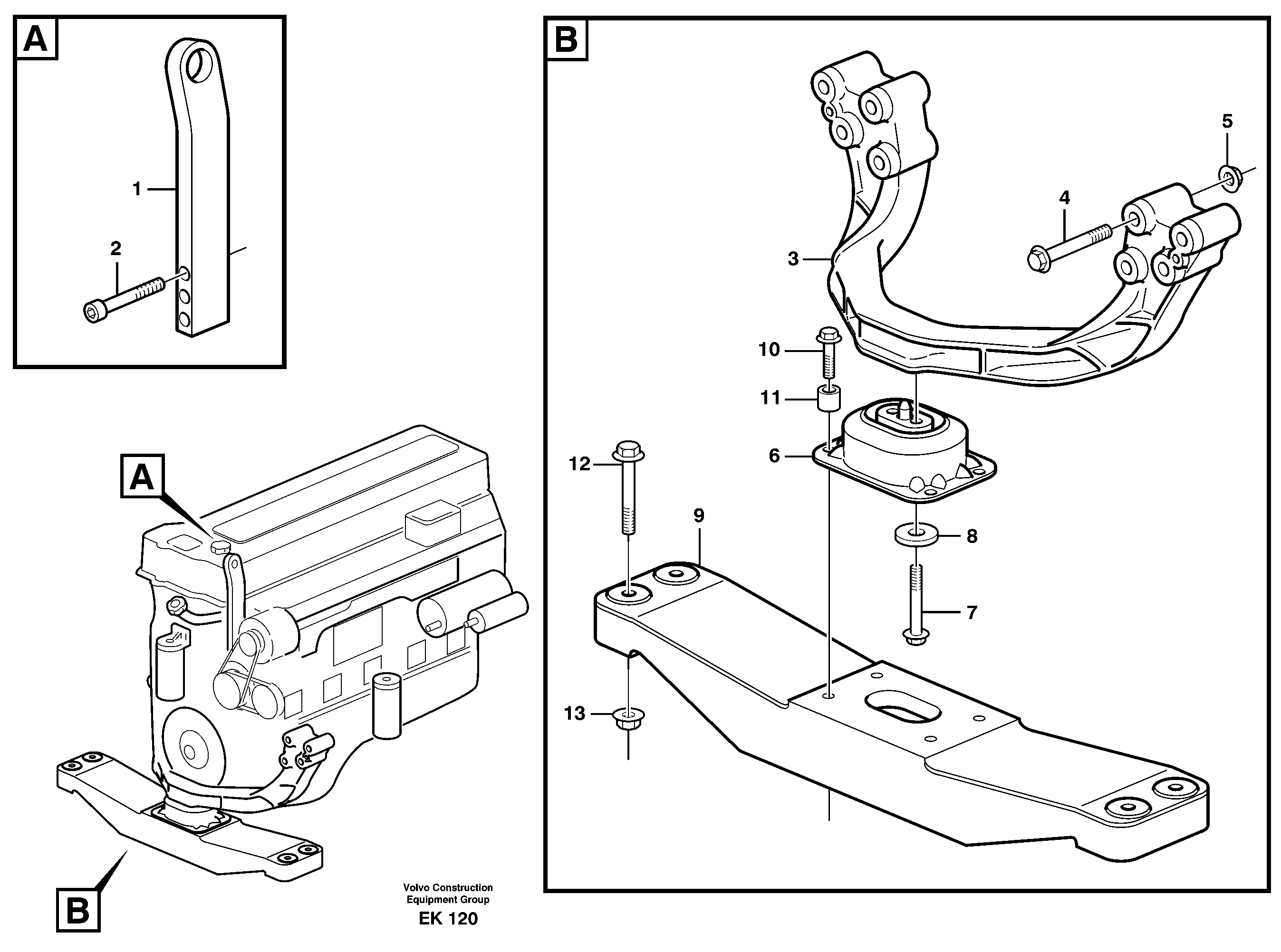 Engine mounting  8188169, 8188774 — volvo parts diagram