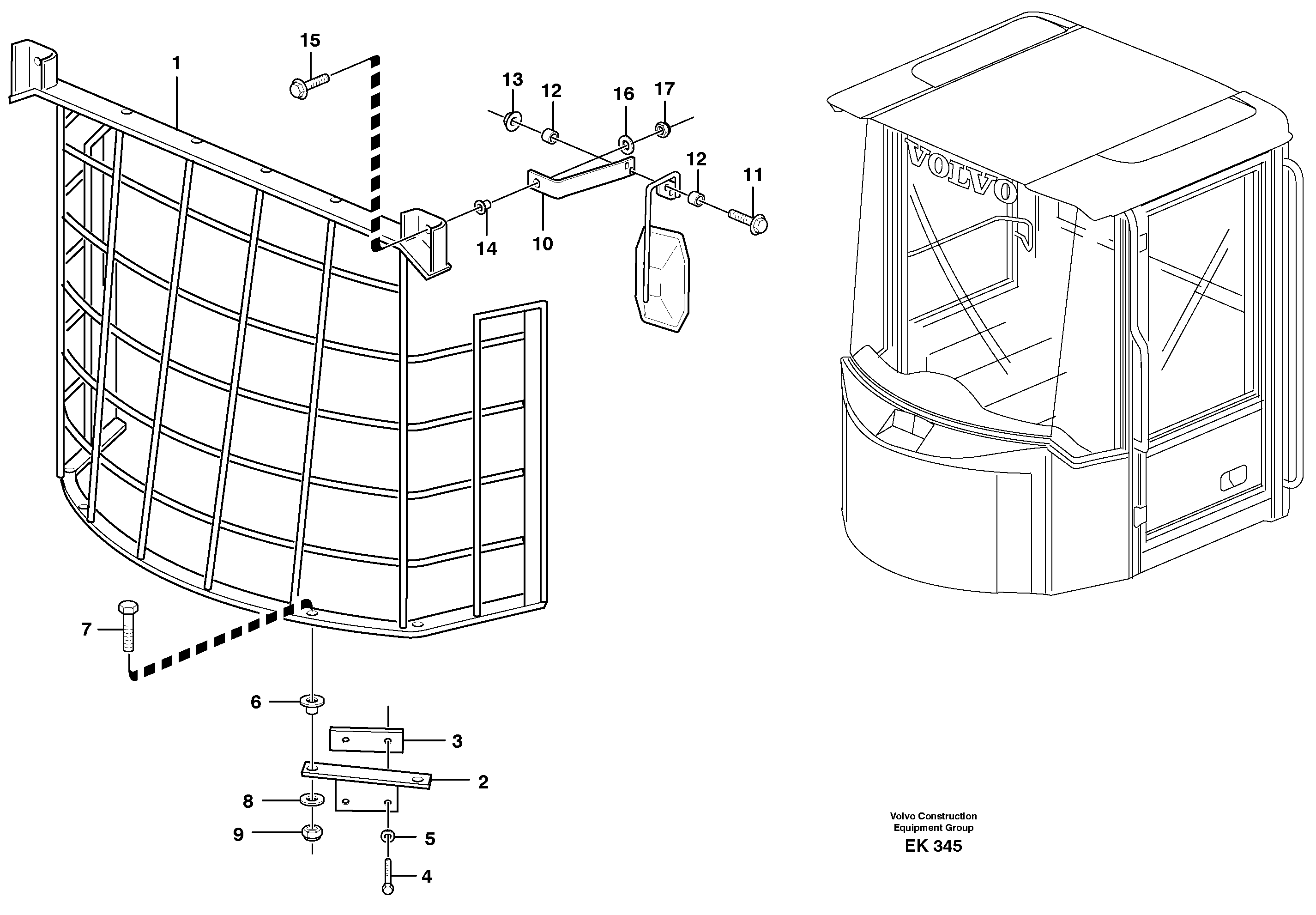 Windshild guard for windshield. 80143 — volvo parts diagram