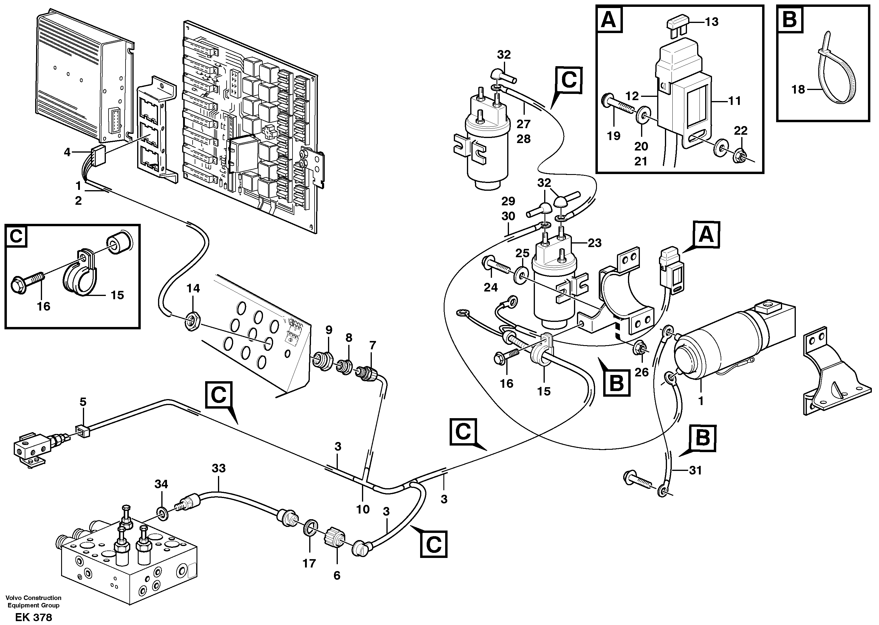 Cable harness, secondary steering system.  80267 — volvo parts diagram