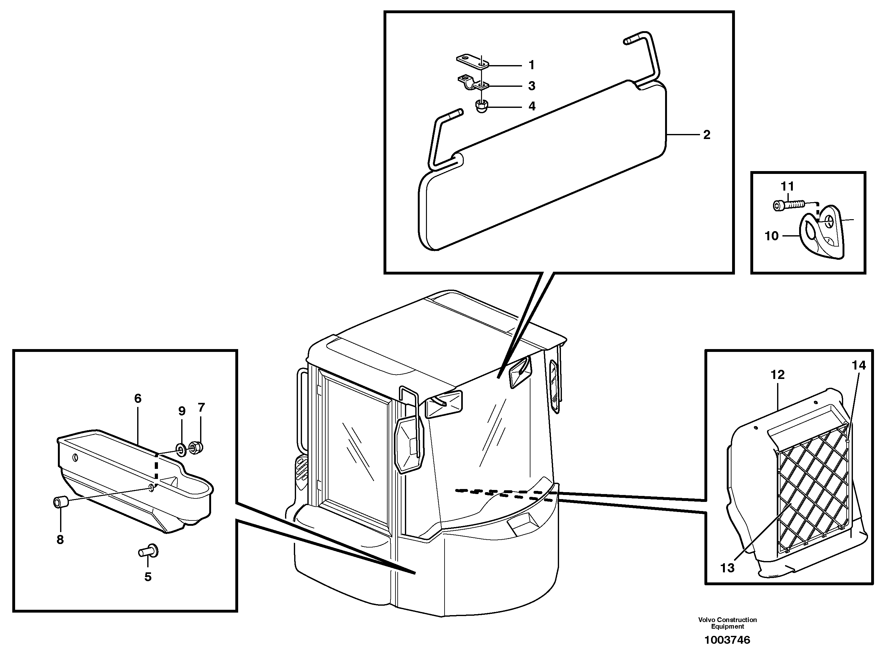 Interior components  33827 — volvo parts diagram