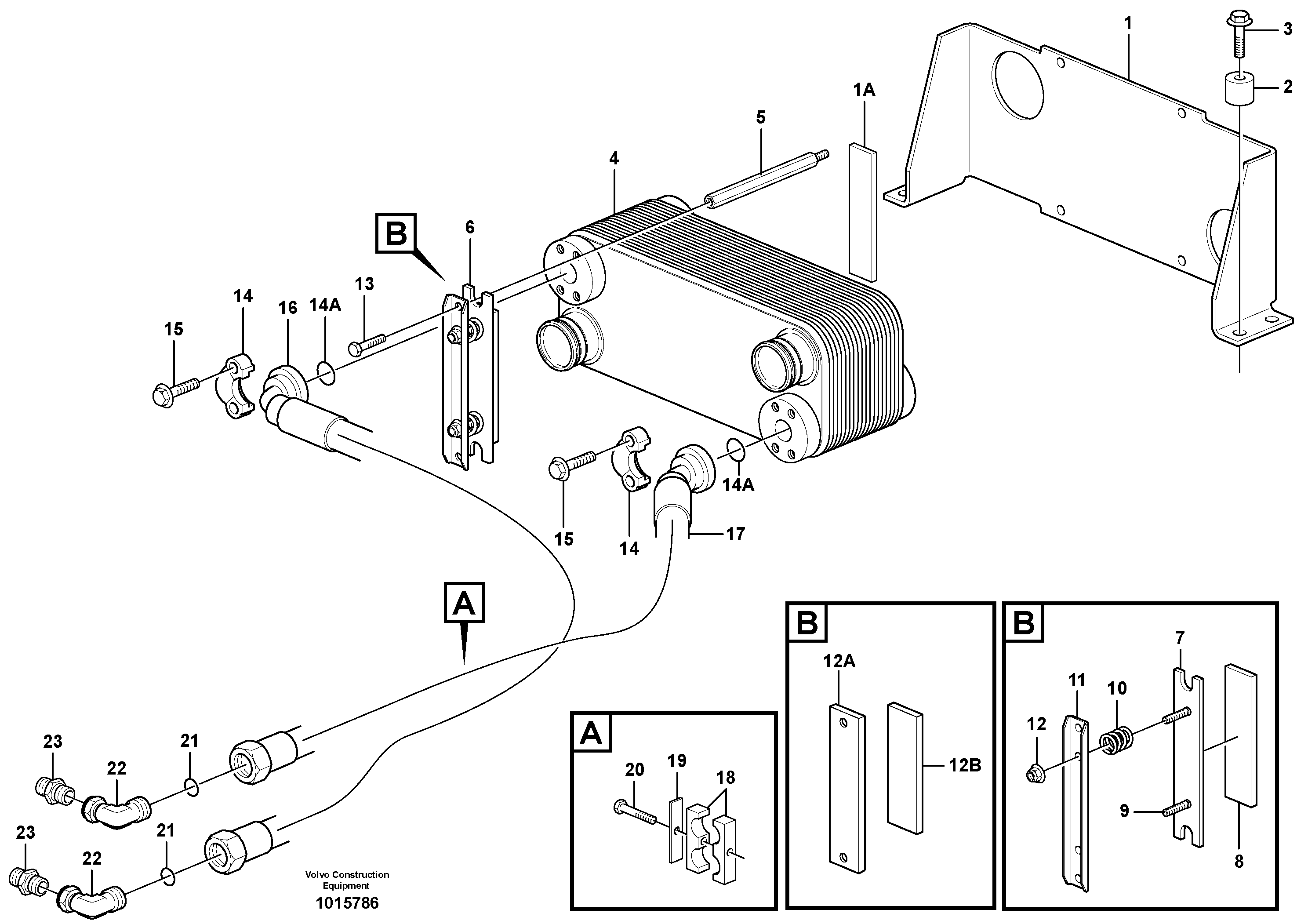 Oil cooler — volvo parts diagram