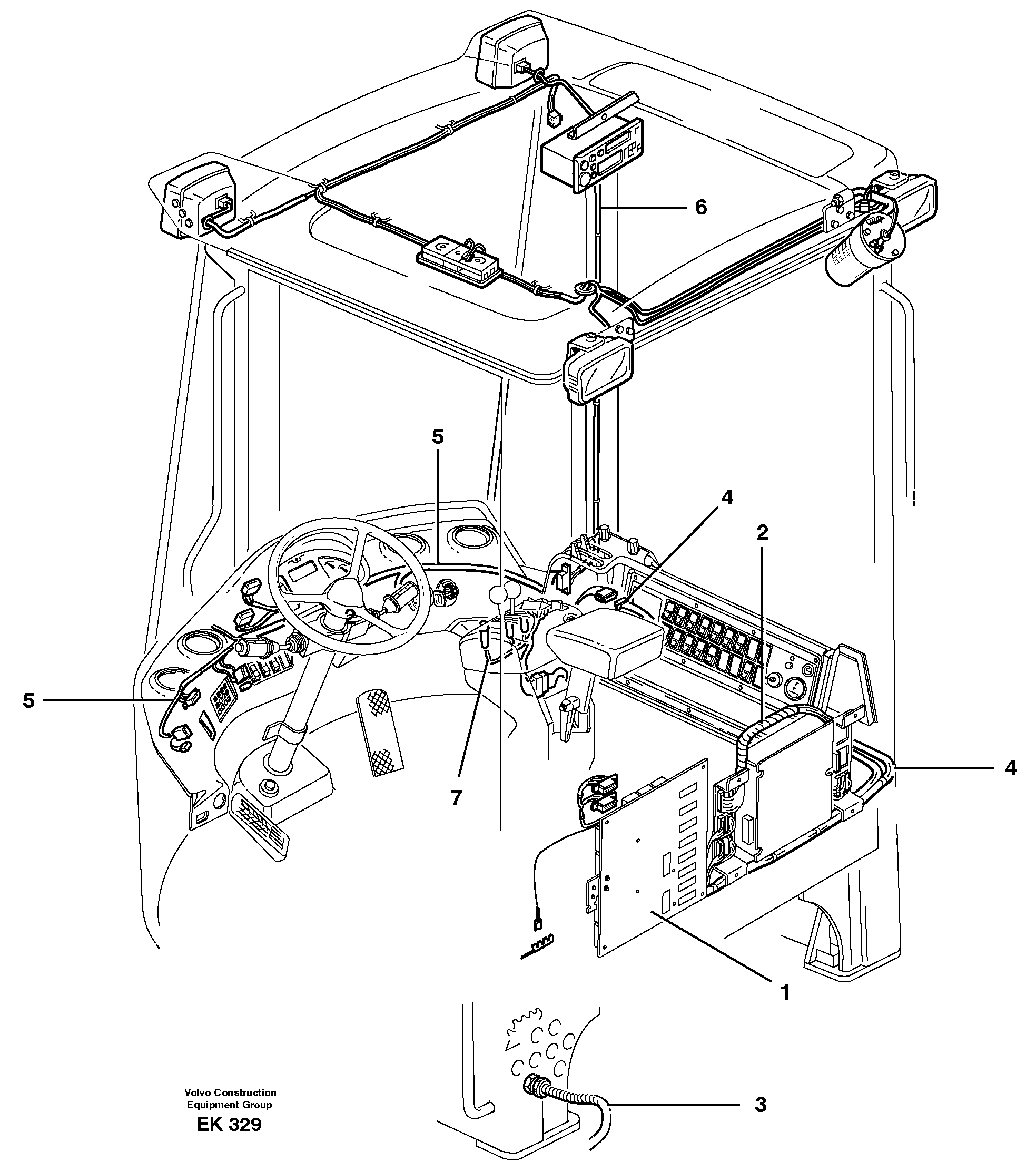 Cable harnesses, cab — volvo parts diagram