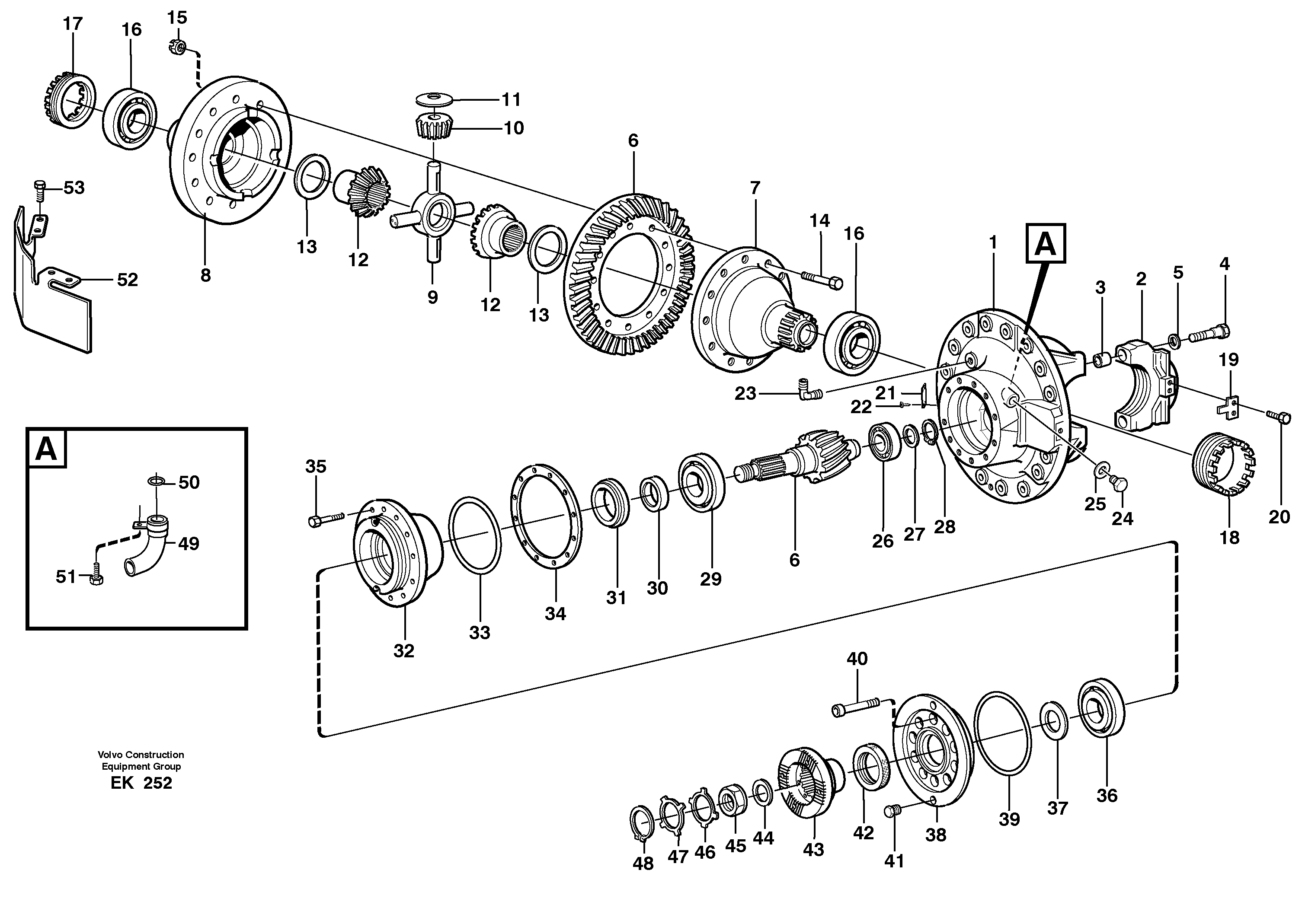 Final drive, rear 23883 — volvo parts diagram