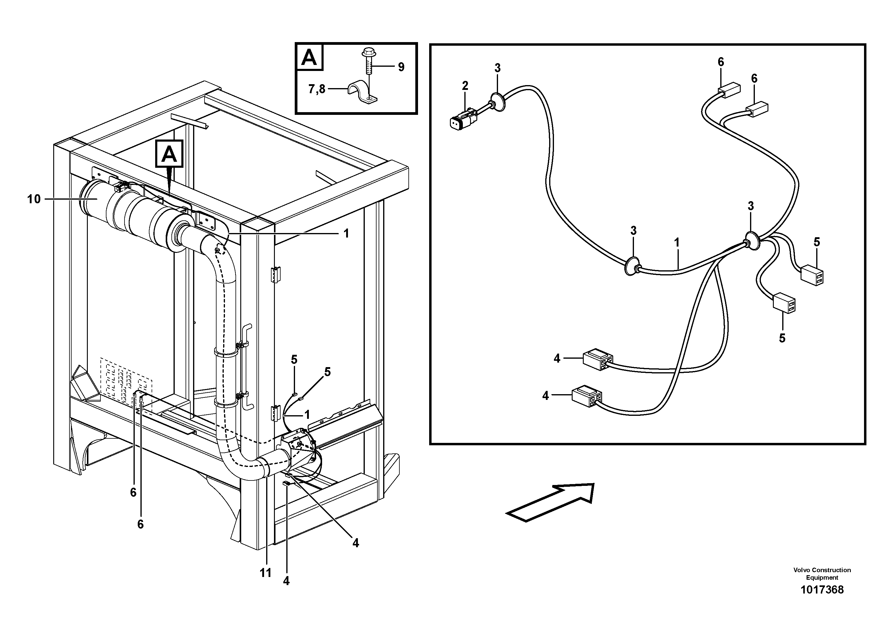 Cable harness air cleaner cab  83085 — volvo parts diagram