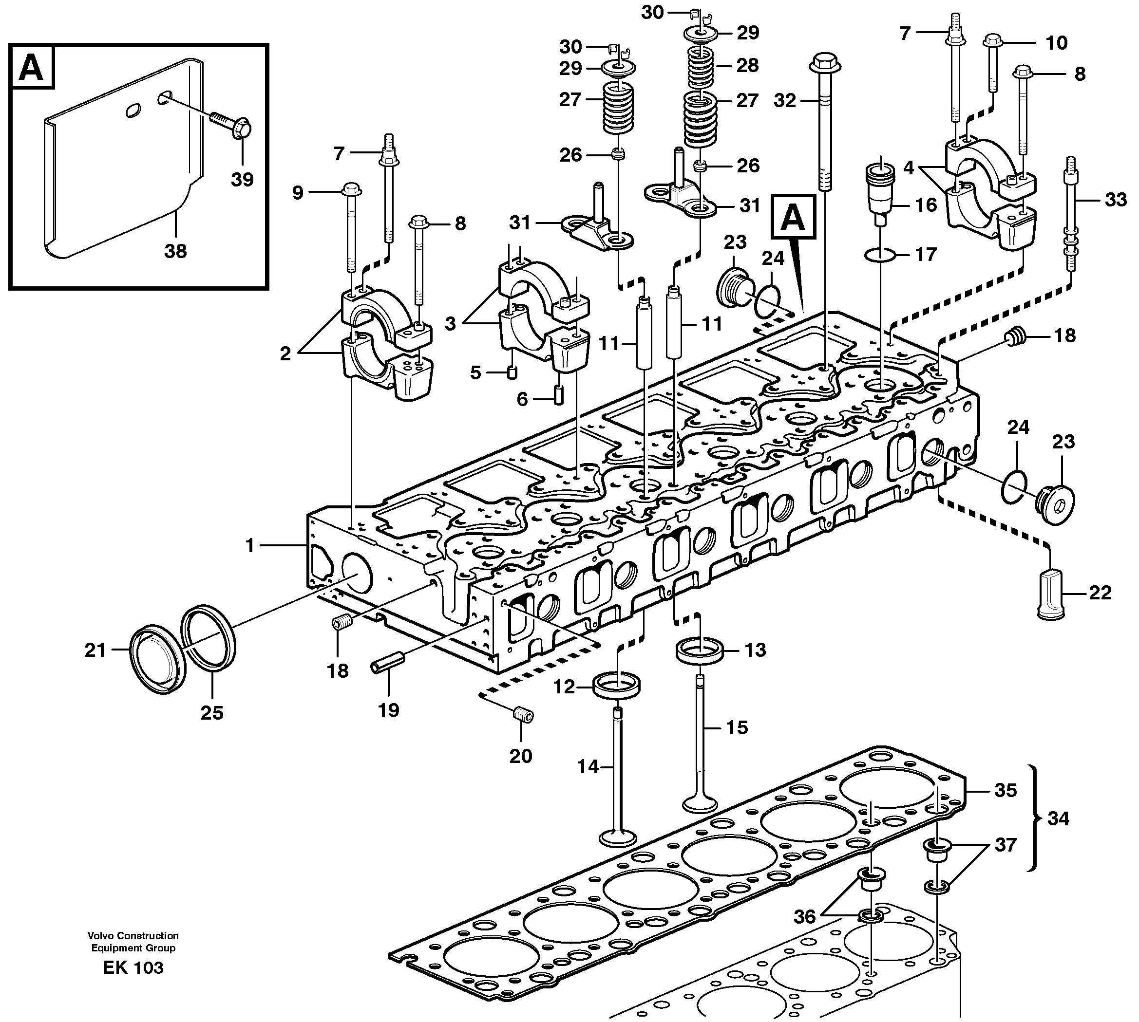 Cylinder head  8188169 — volvo parts diagram