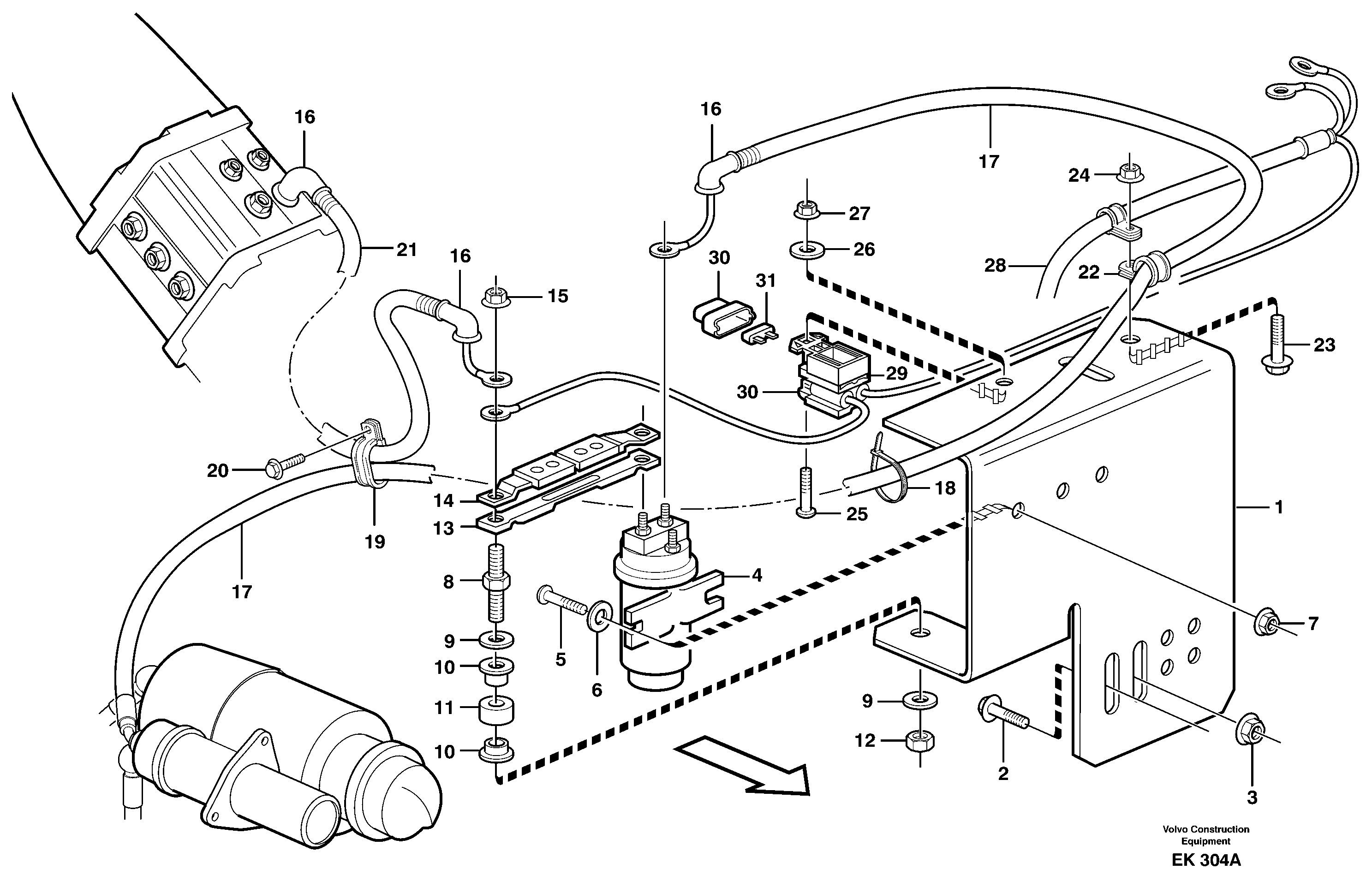 Pre-heater with fitting parts SER NO - 2222 — volvo parts diagram