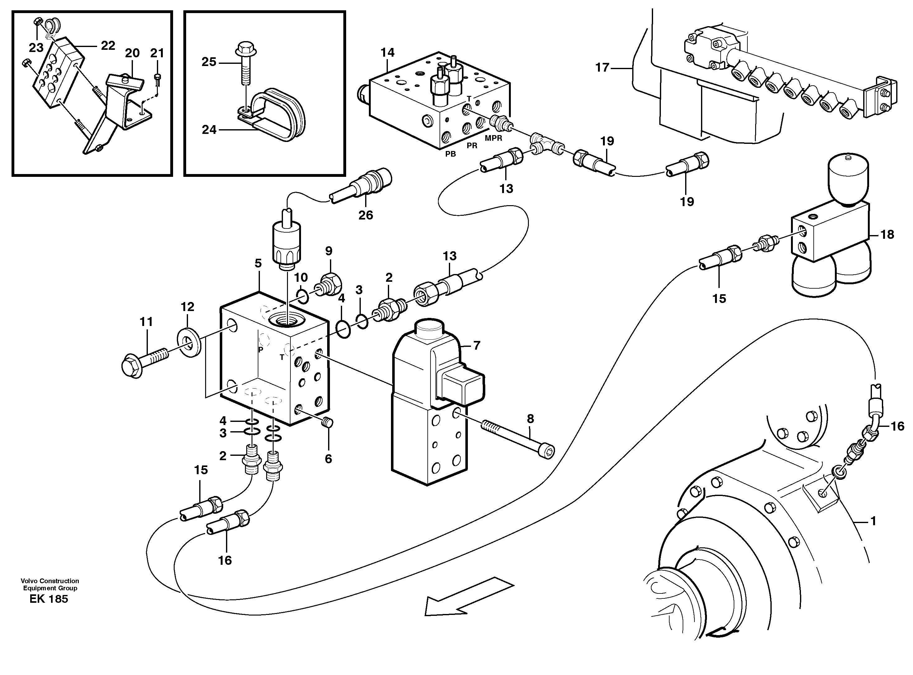 Parking brake system — volvo parts diagram