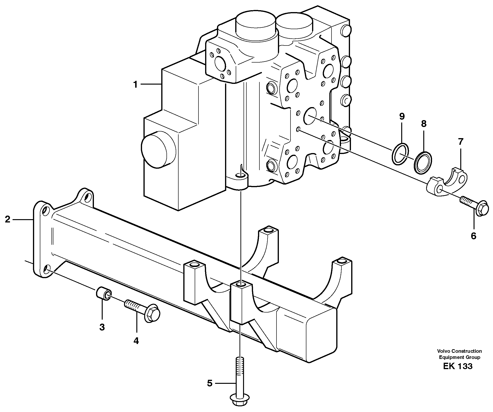 Control valve with fitting parts. — volvo parts diagram