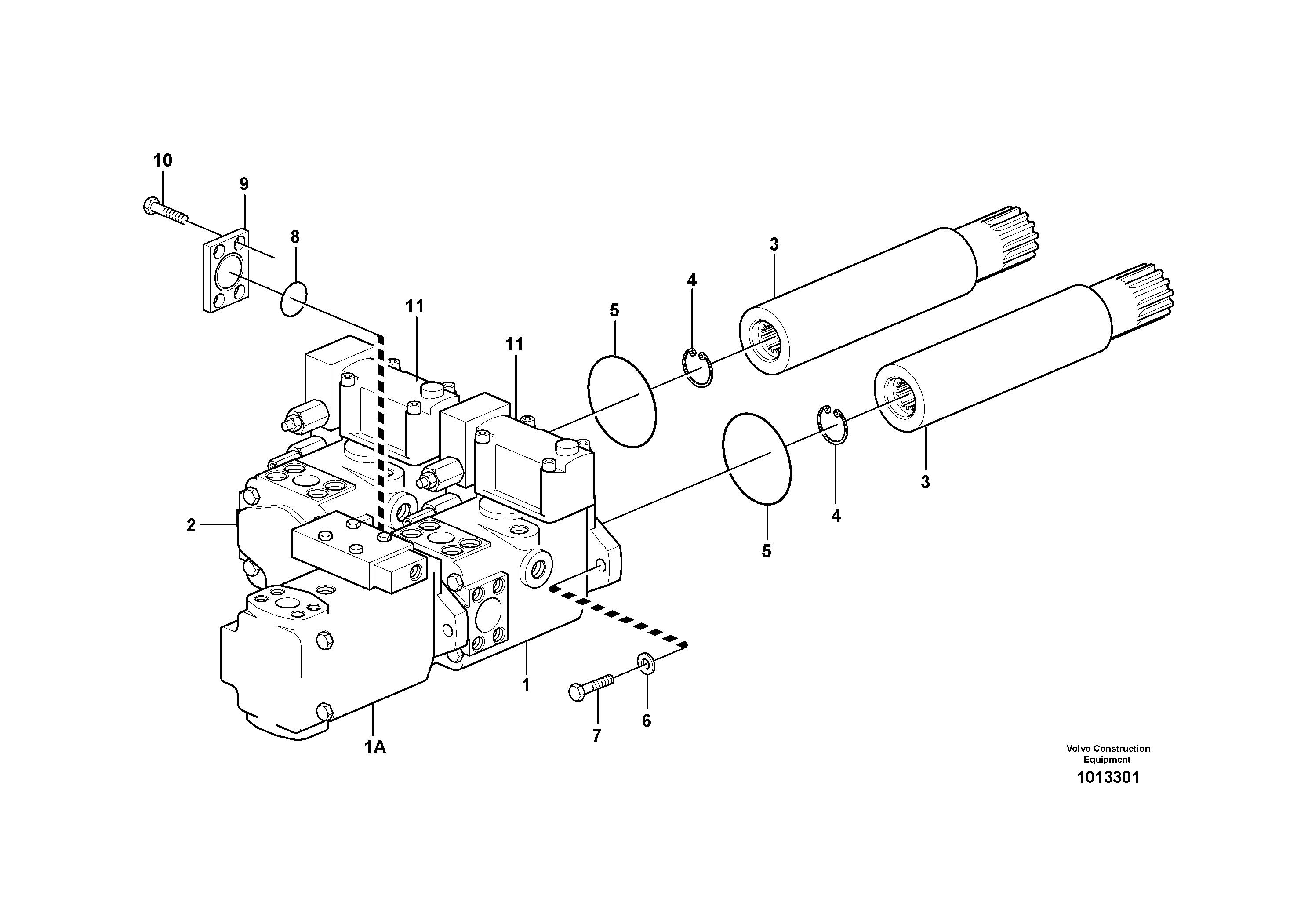 Hydraulic pump with fitting parts  33823 — volvo parts diagram