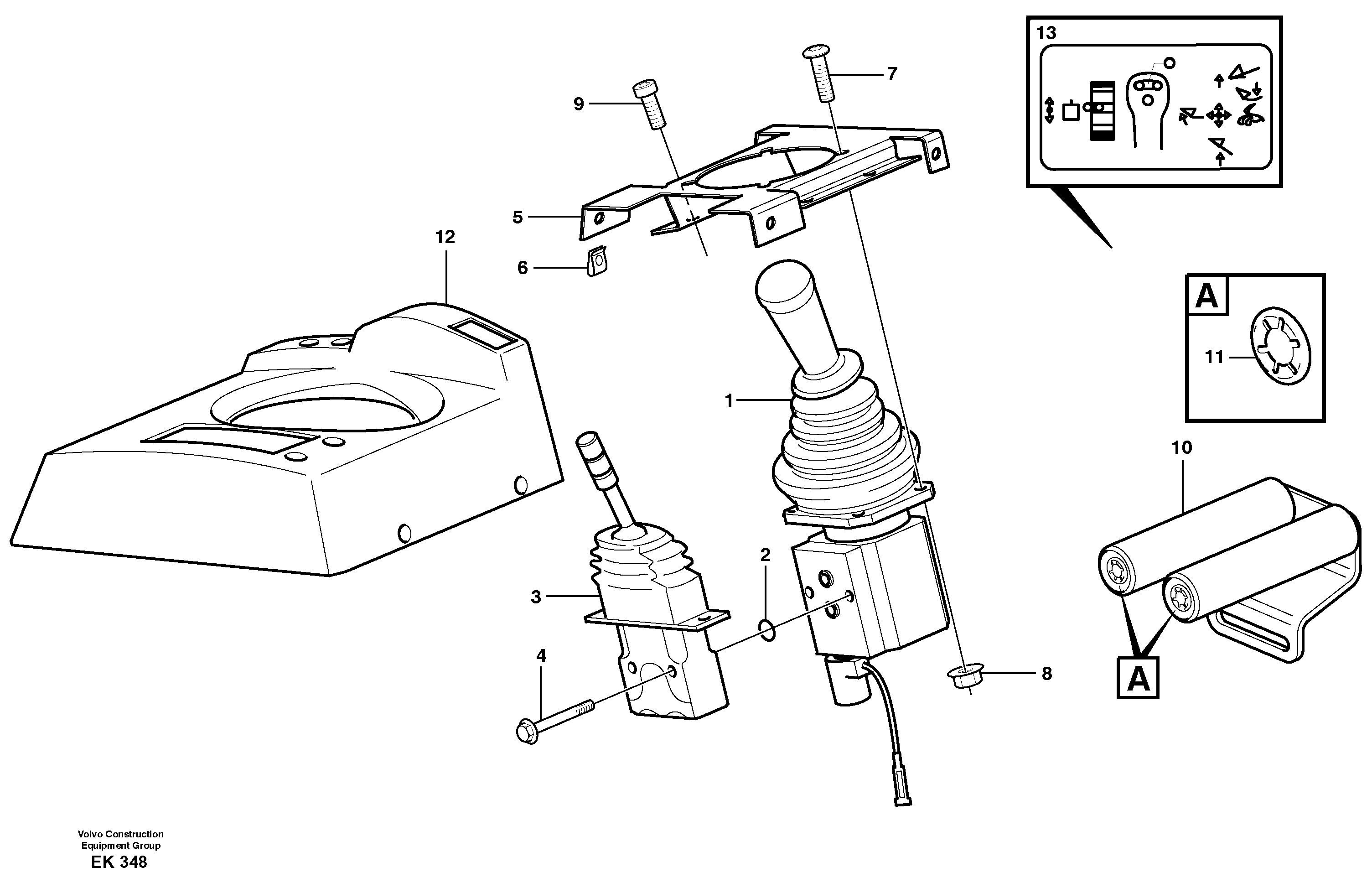 Servo valve with fitting parts.  80363,  80364 — volvo parts diagram