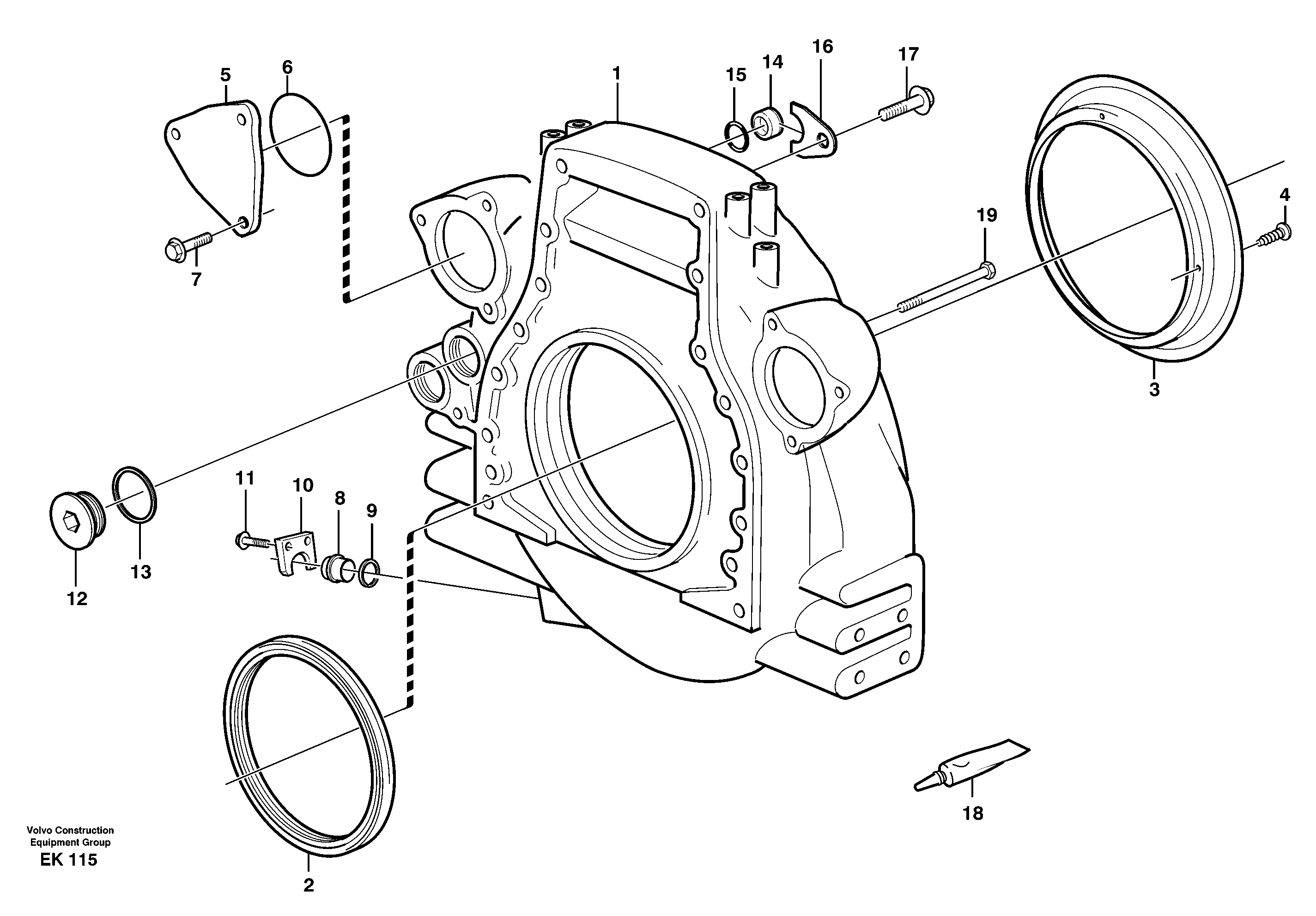 Flywheel housing — volvo parts diagram
