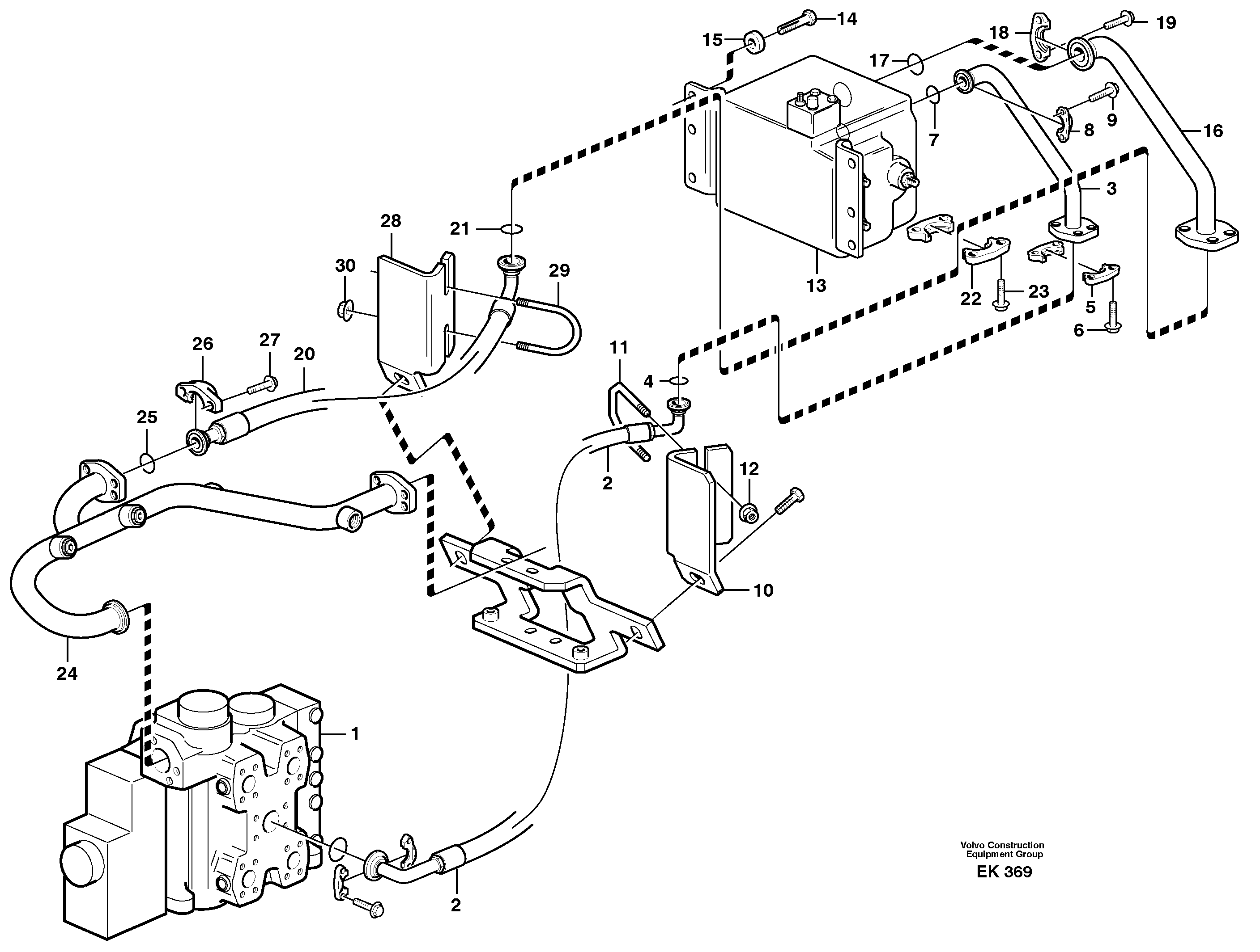 Hydraulic system, feed and return lines 3rd and 4th function.  80277 — volvo parts diagram