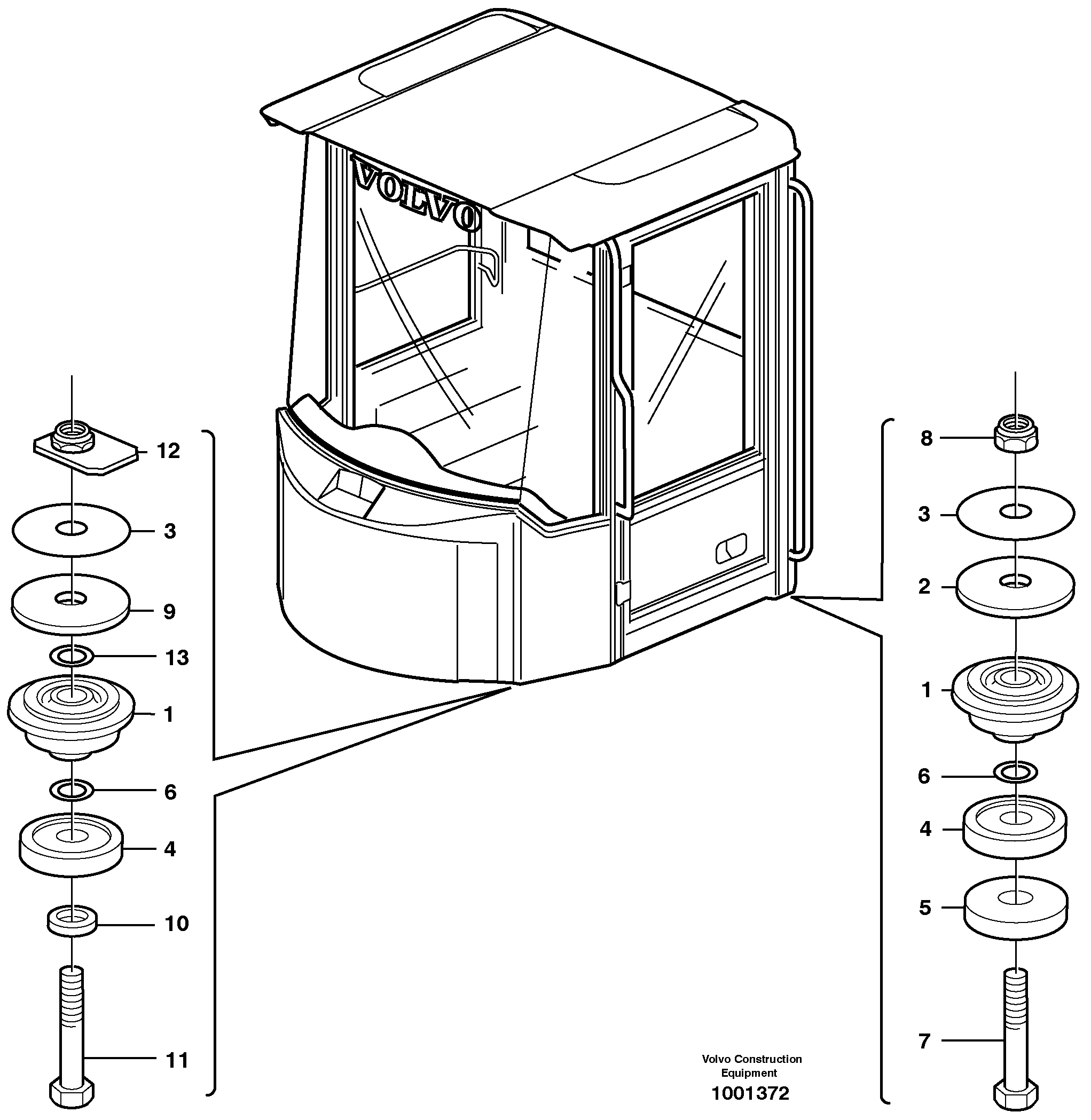 Cab mounting block. SER NO - 2995 — volvo parts diagram