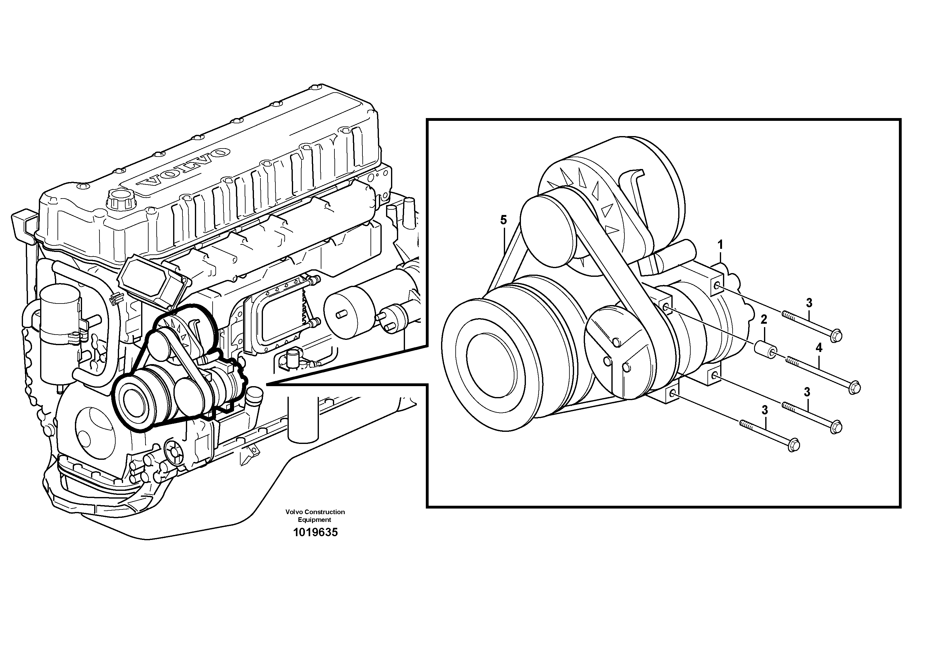Compressor for cooling agent R134a with fitting parts.  80297, 82777 — volvo parts diagram