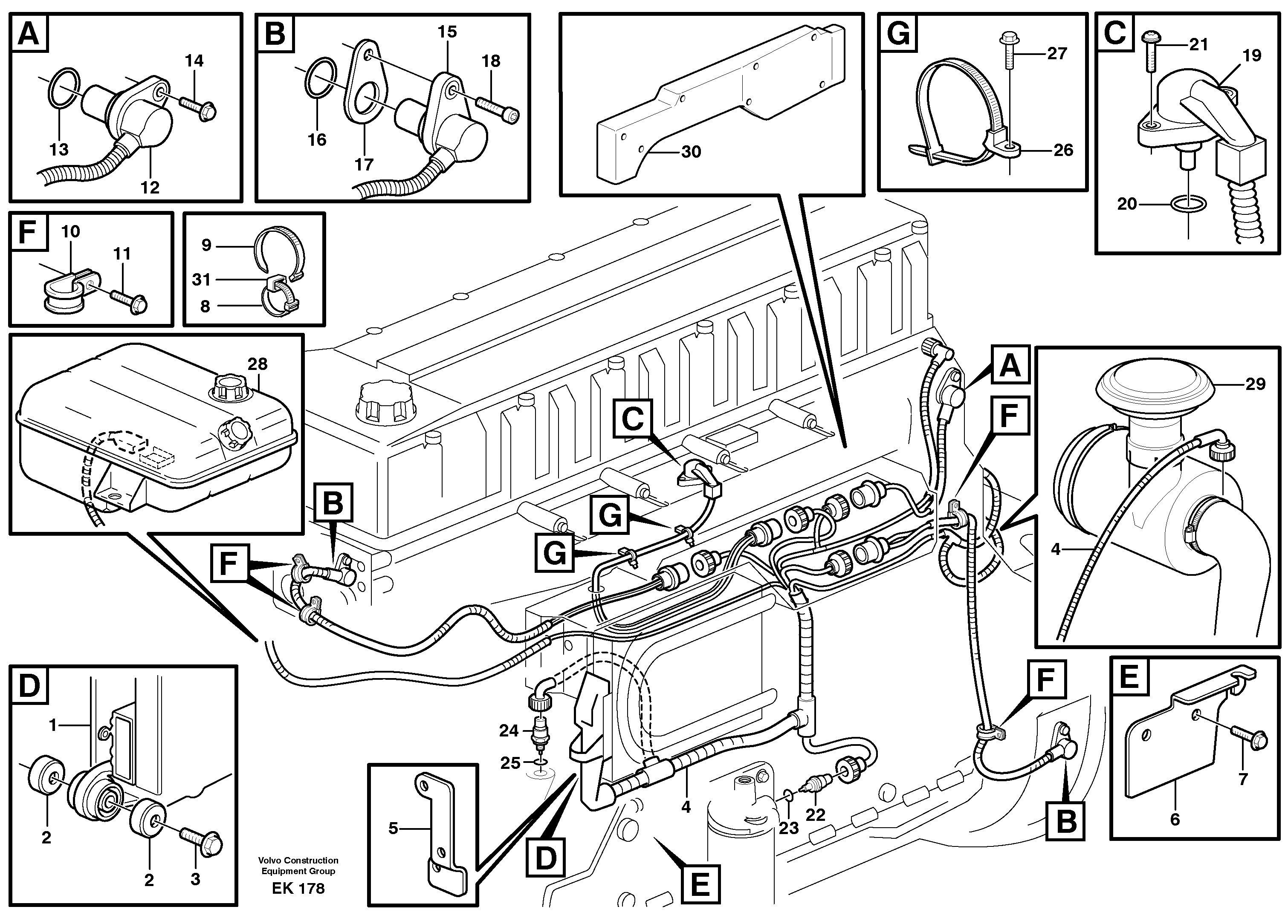 Cable harness, engine ECU — volvo parts diagram