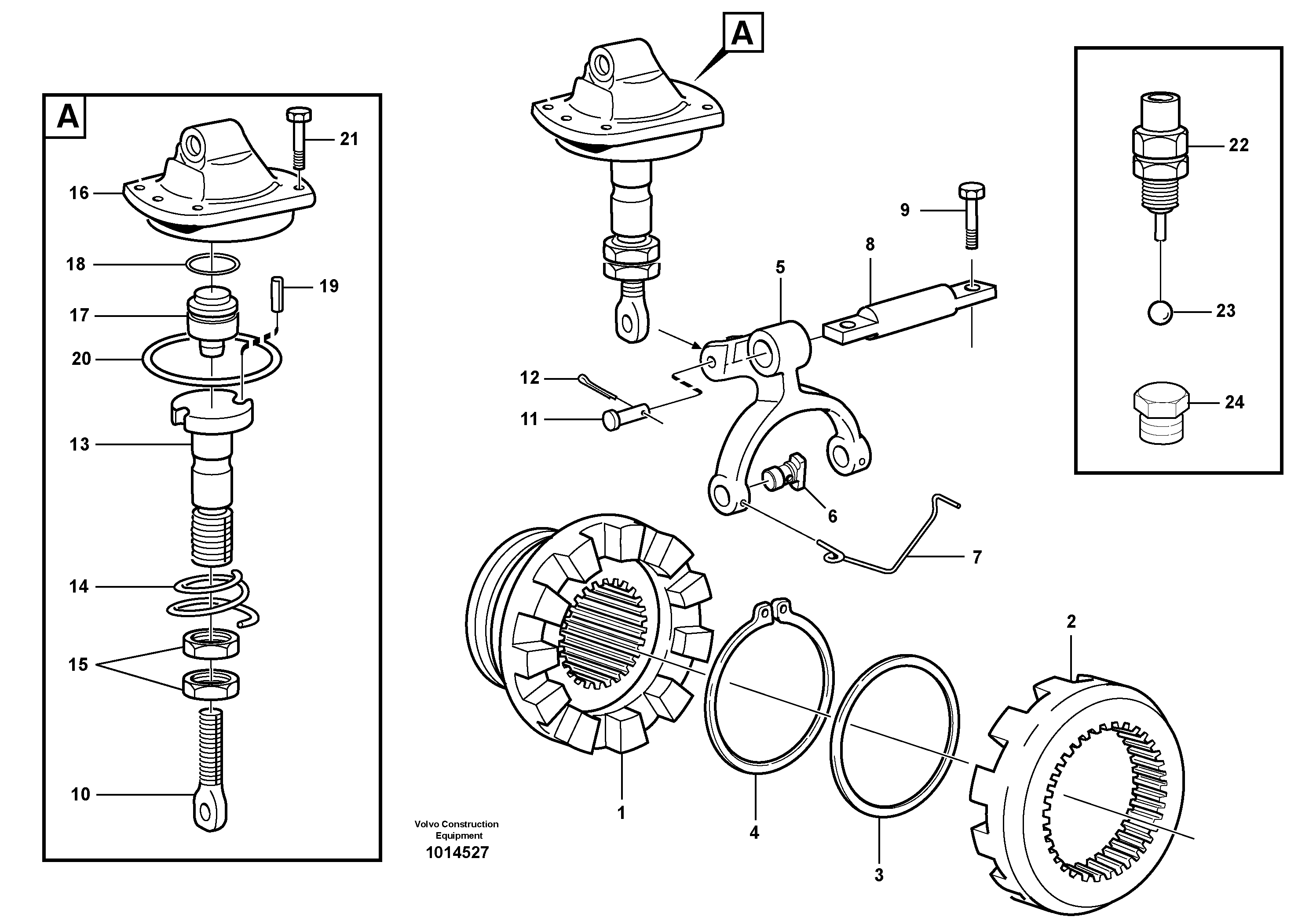 Differential lock 23876 — volvo parts diagram