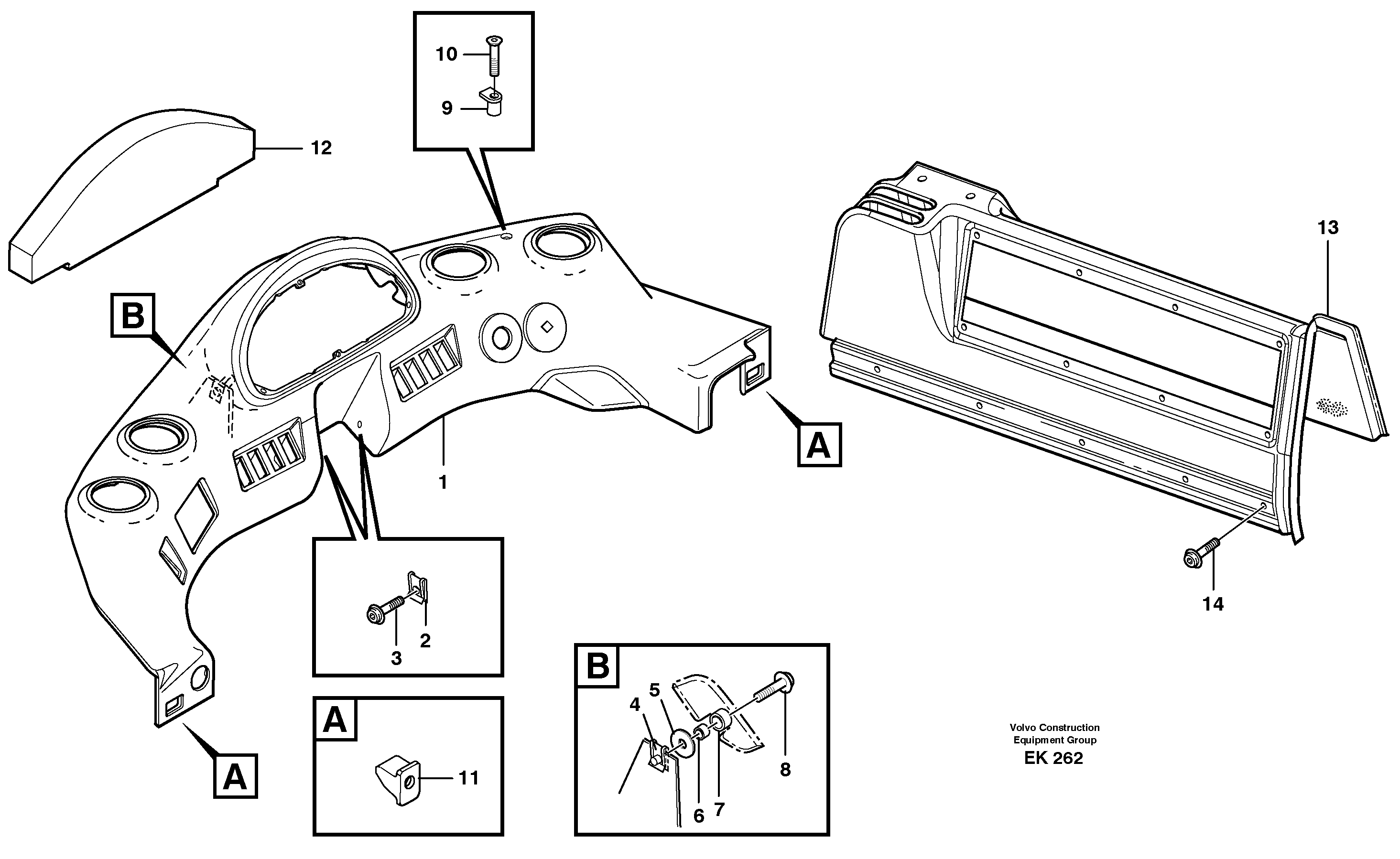 Instrument panel  33827 — volvo parts diagram