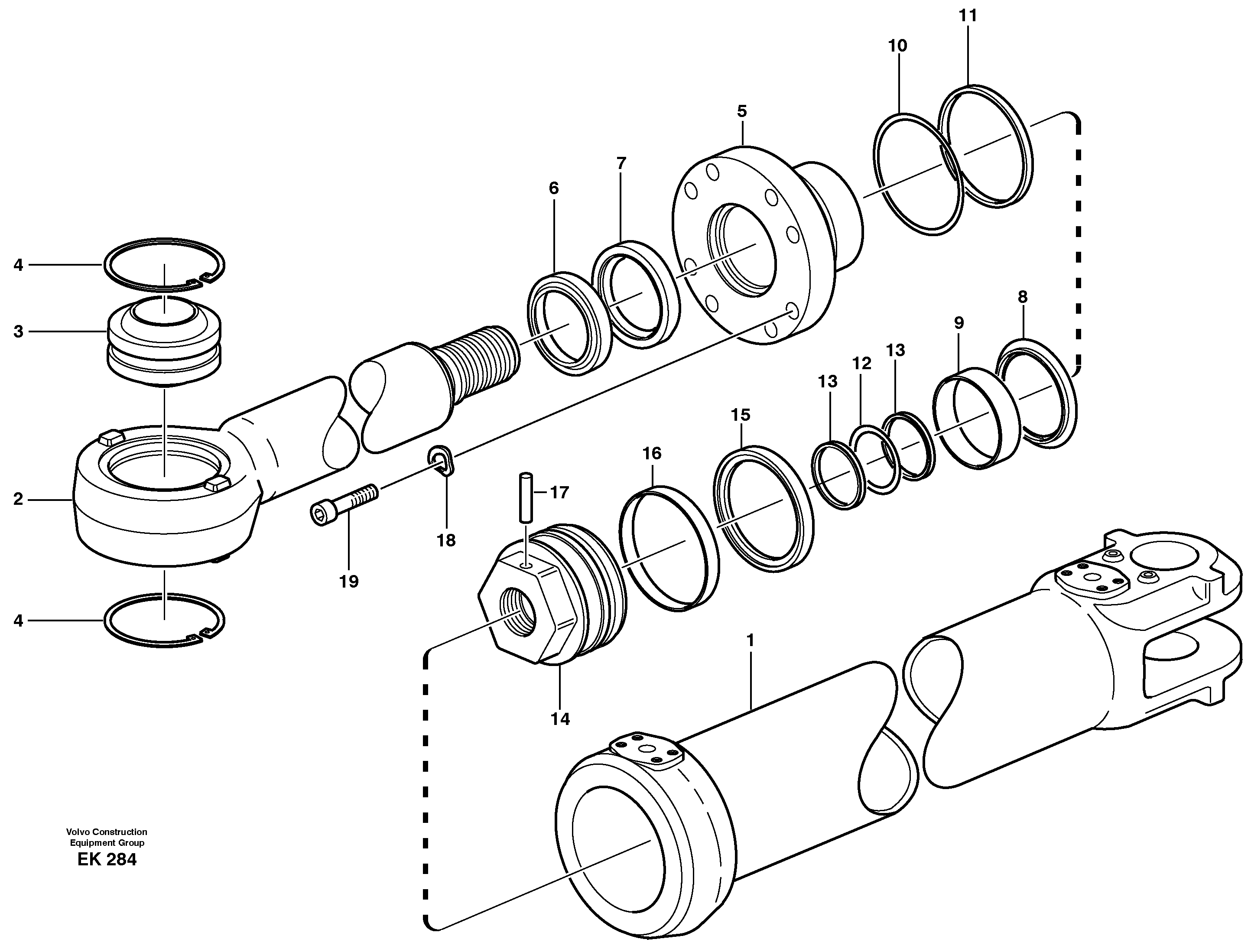 Hydraulic cylinder  33823 — volvo parts diagram
