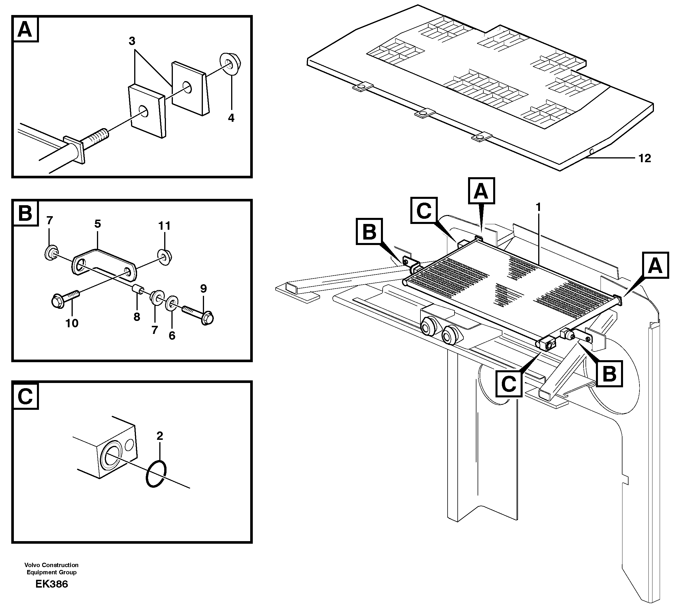 Condenser for cooling agent R134a with fitting parts.  80297, SER NO - 2958 — volvo parts diagram