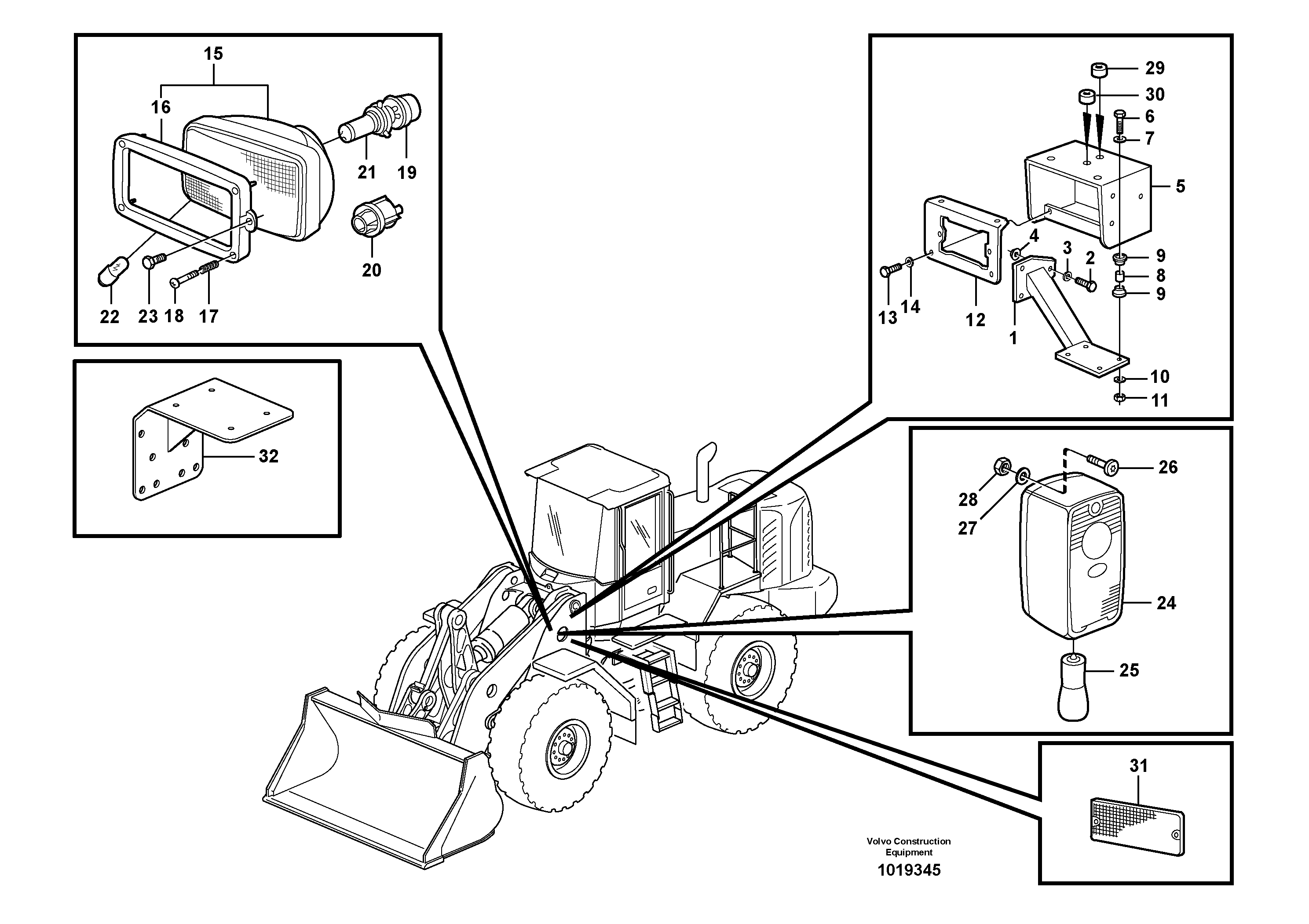 Lighting, front — volvo parts diagram