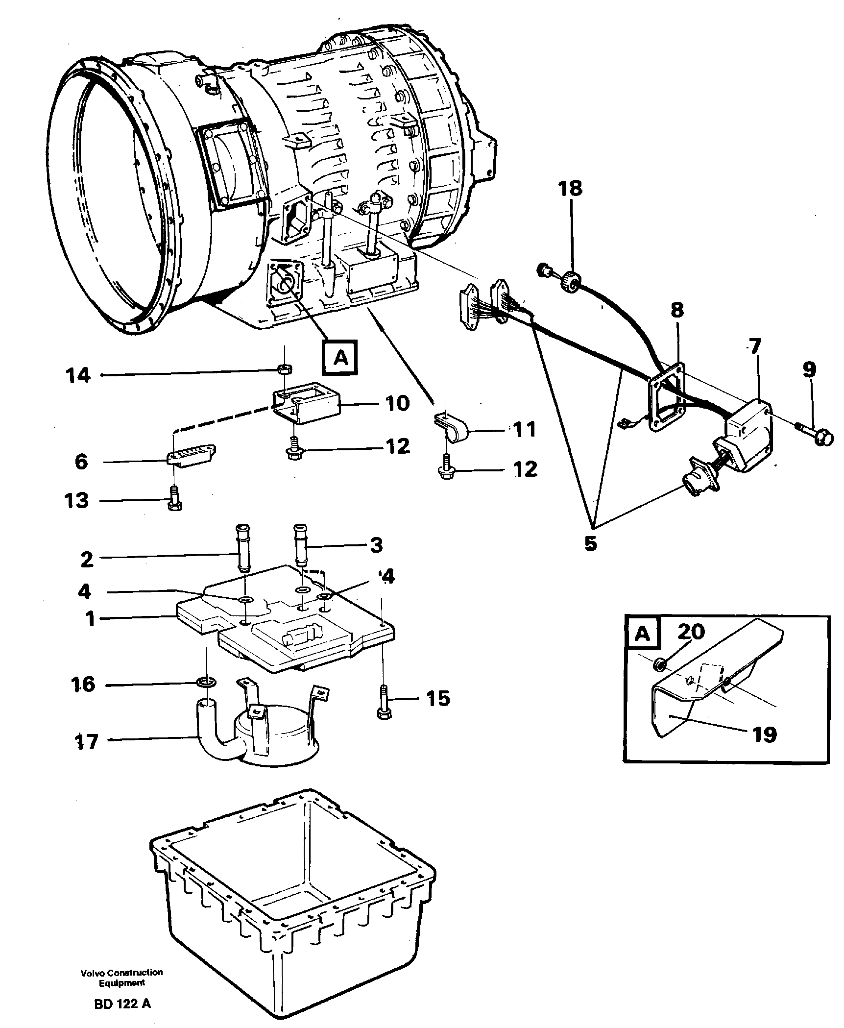 Range selector valve with fitting parts — volvo parts diagram