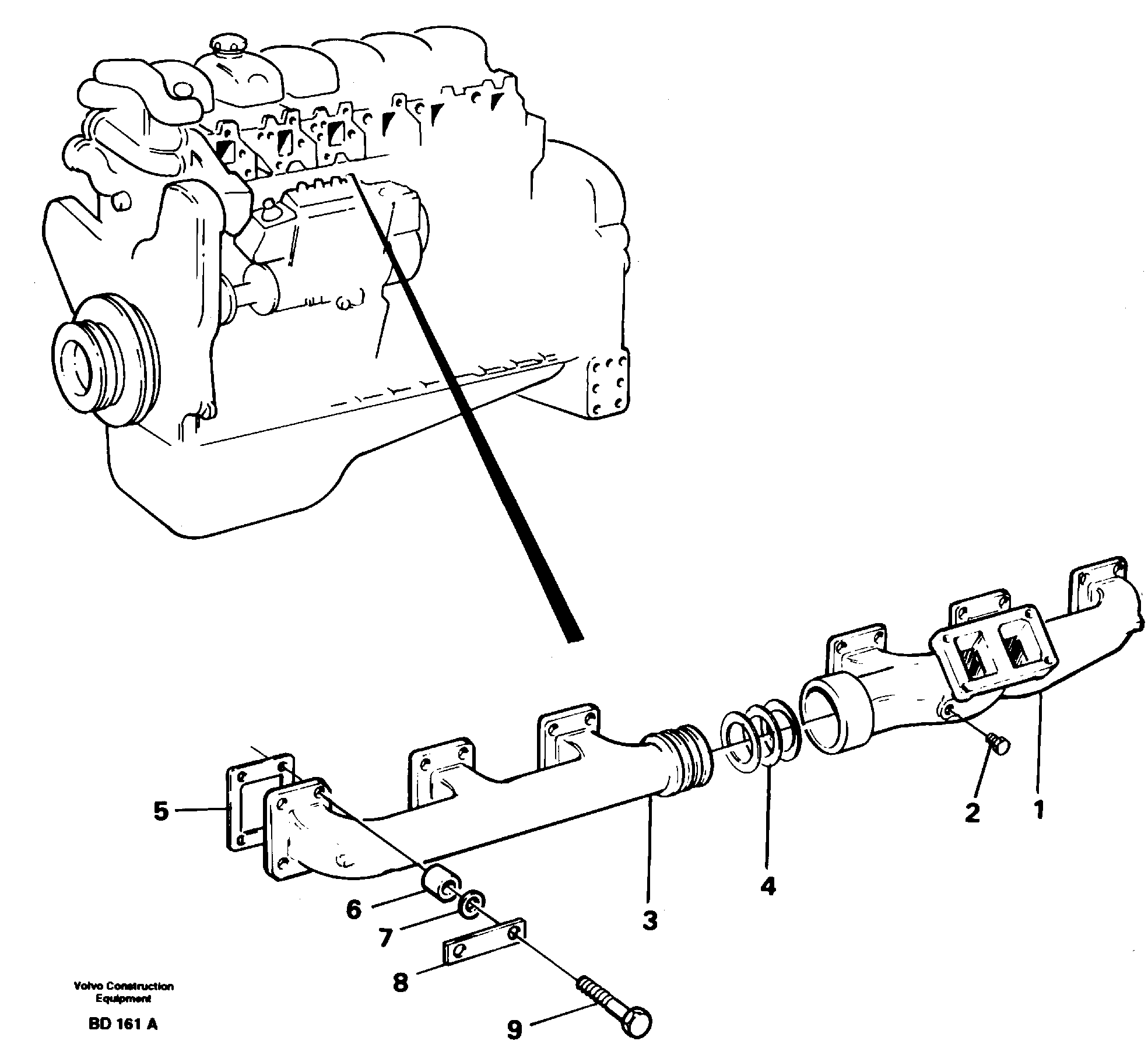 Exhaust system engine — volvo parts diagram