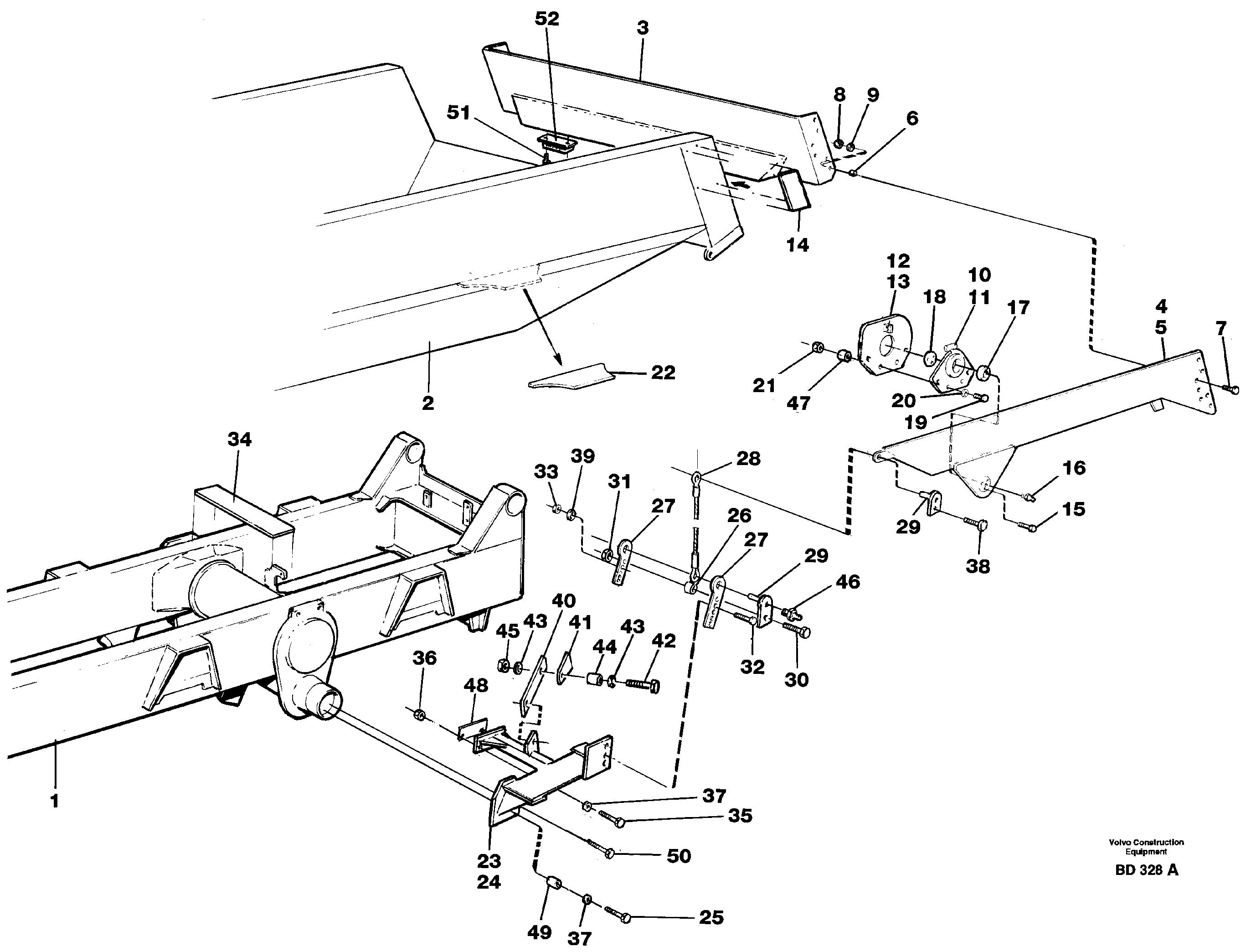 Overhung tailgate  92606, SER NO 1301 - — volvo parts diagram