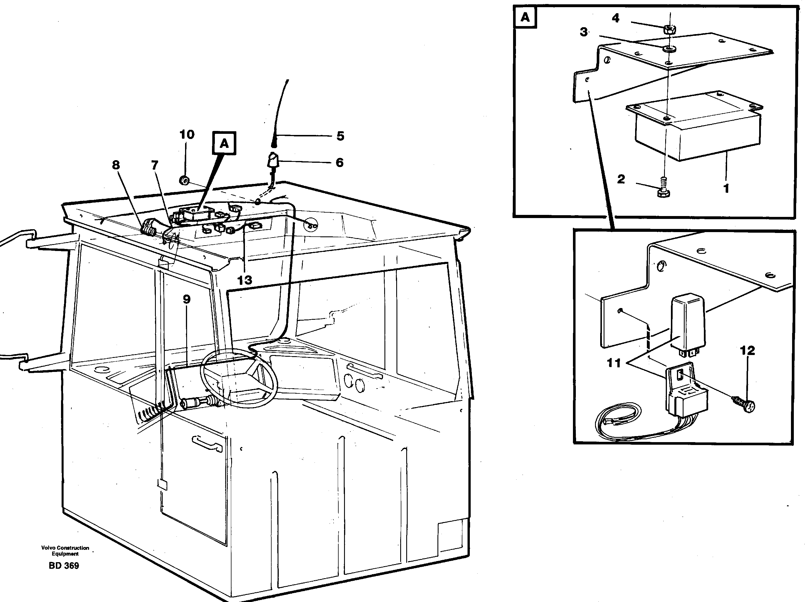 Voltage converter and cable harness for radio.  93059 — volvo parts diagram