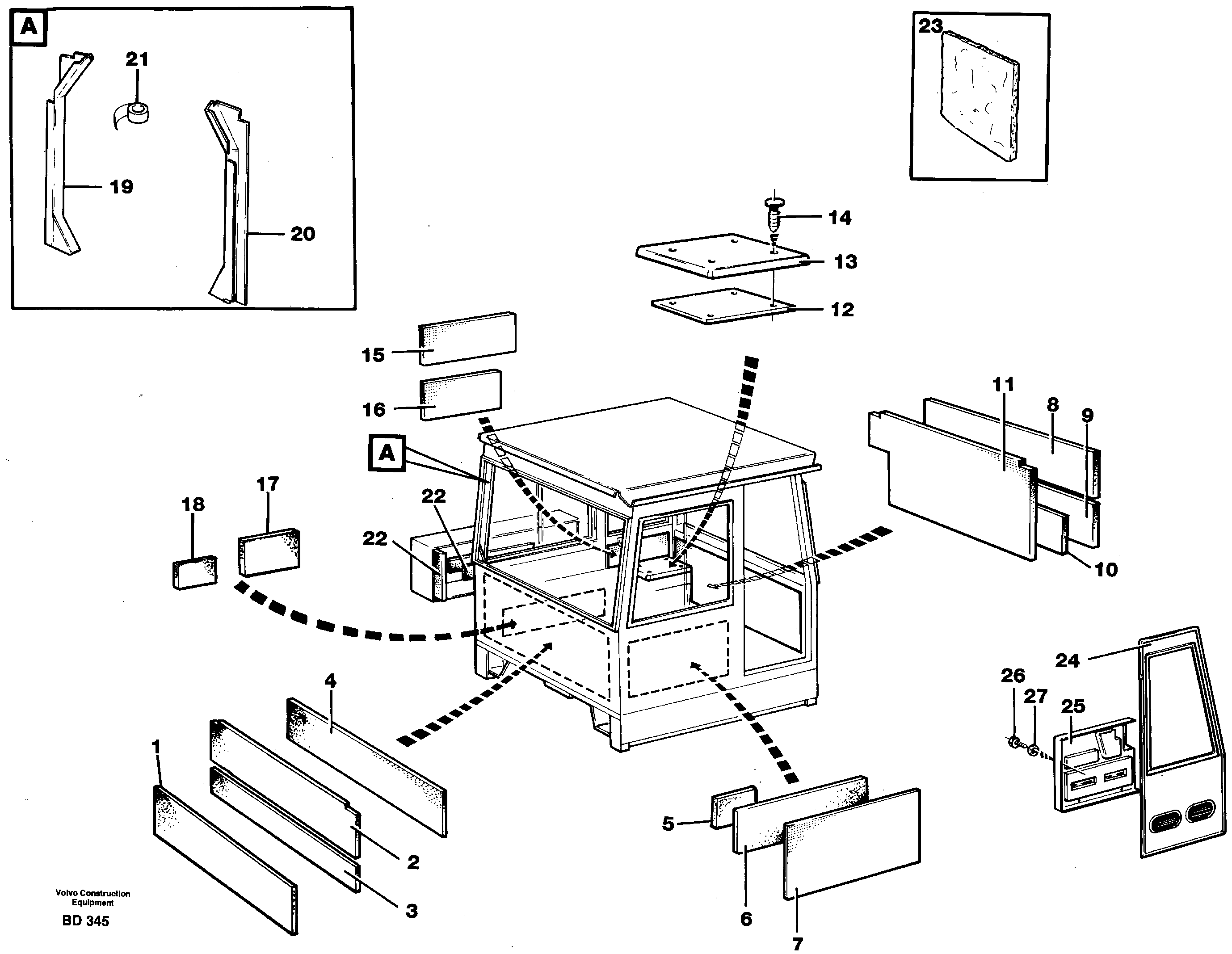 Upholstery and insulation, cab side and climate unit  CAB 1706 - — volvo parts diagram