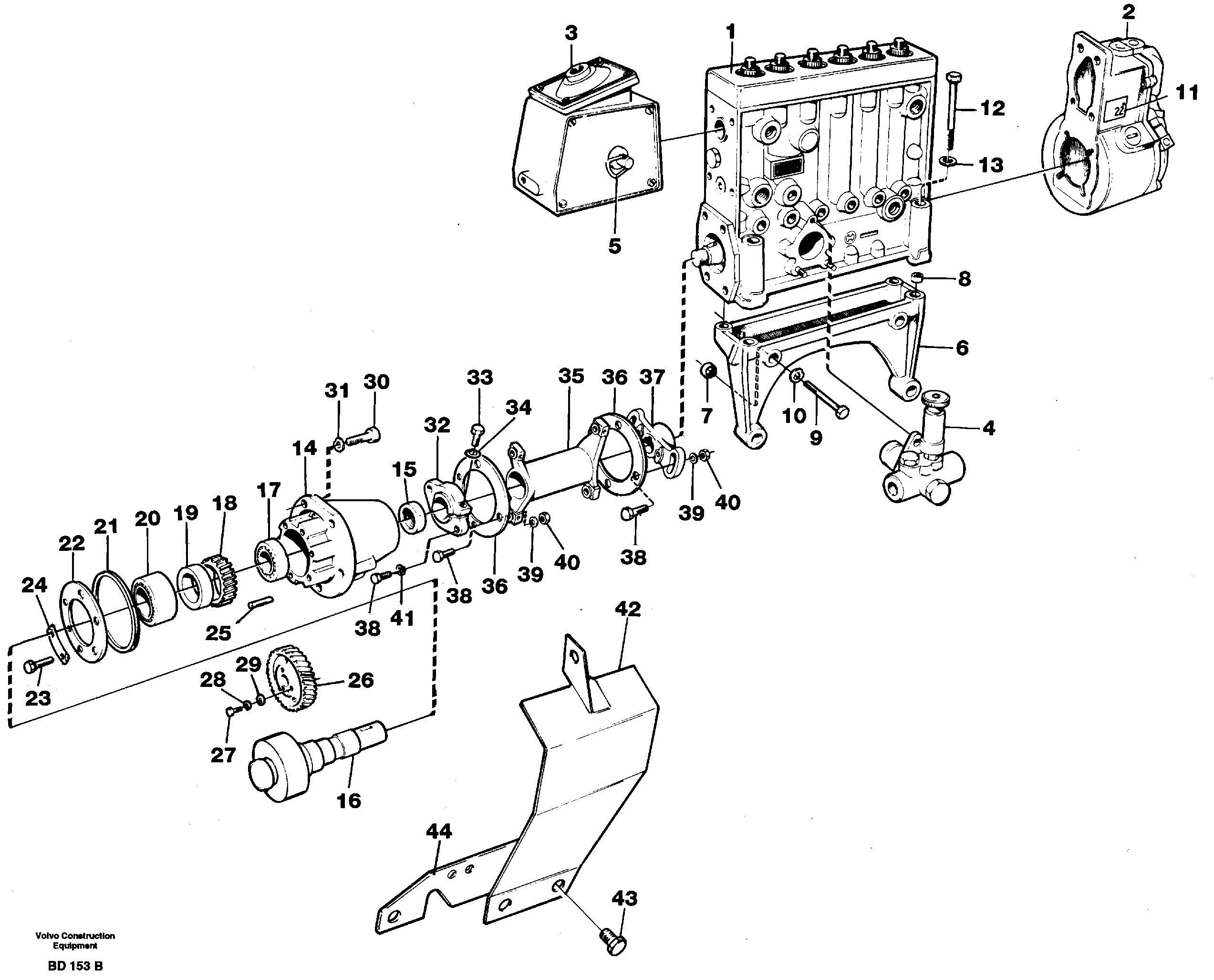 Injection pump with drive — volvo parts diagram