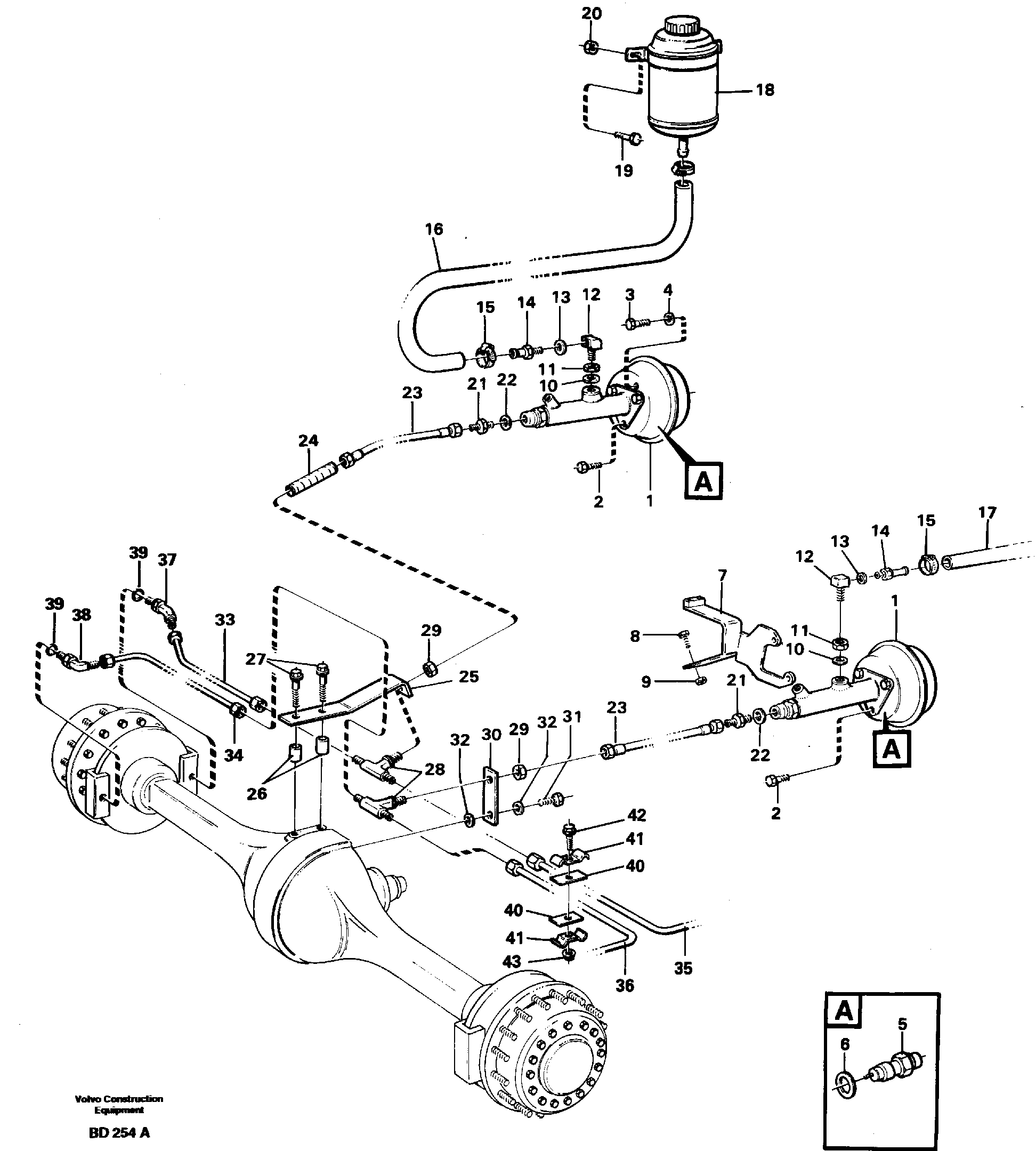 Hydraulic brake-system tractor — volvo parts diagram