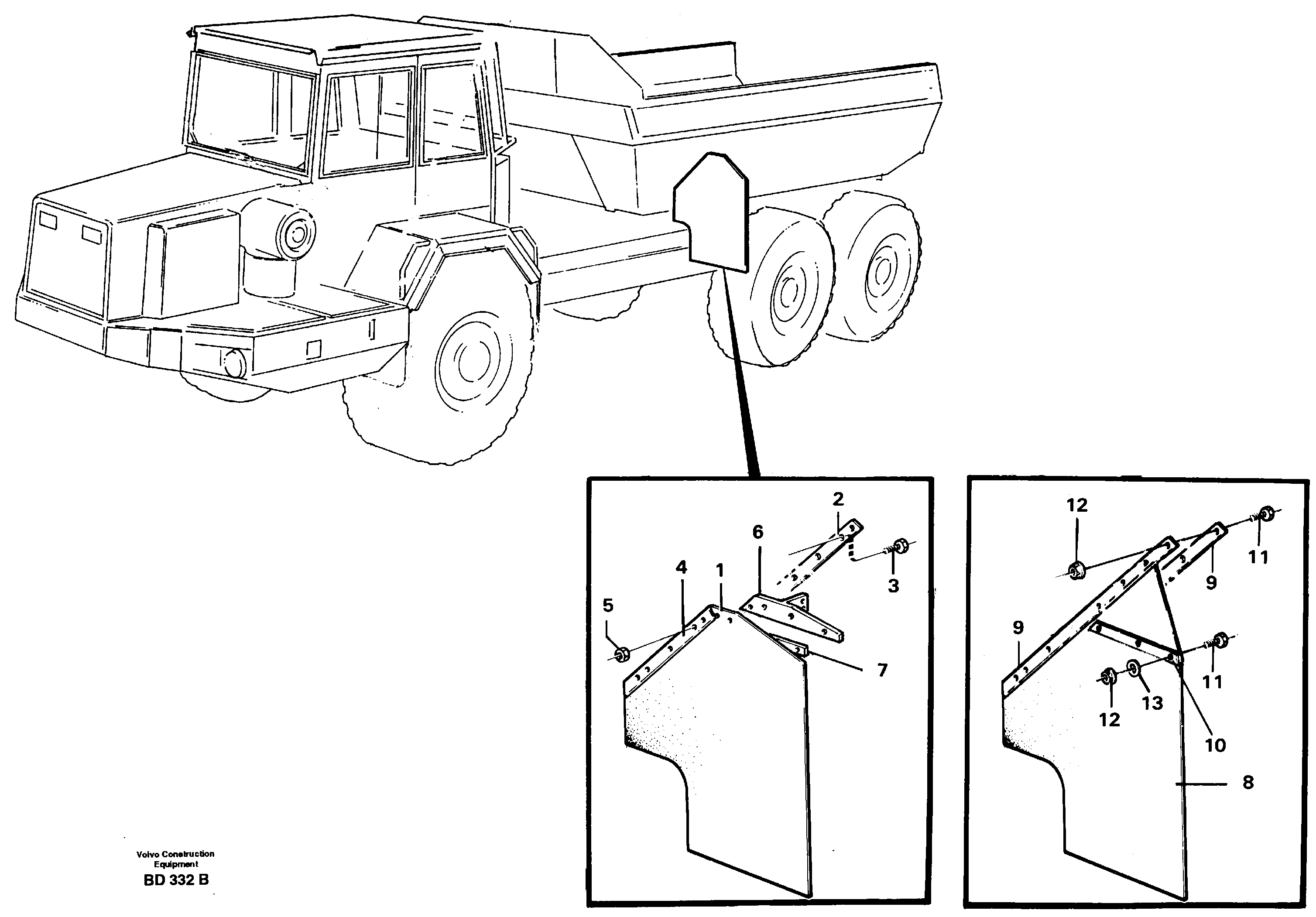 Mudflap, load unit — volvo parts diagram