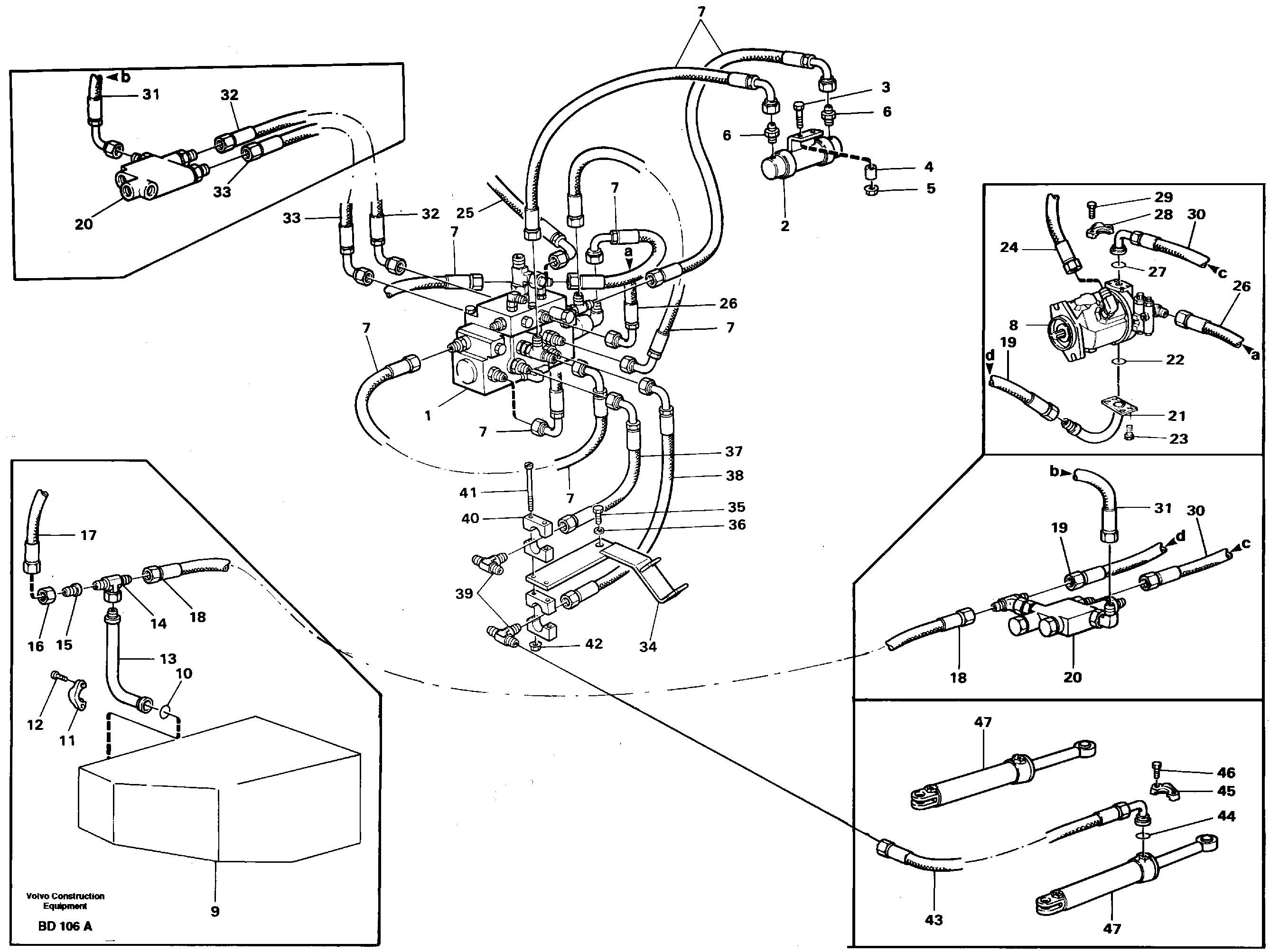 Steering system, pipes and hoses — volvo parts diagram
