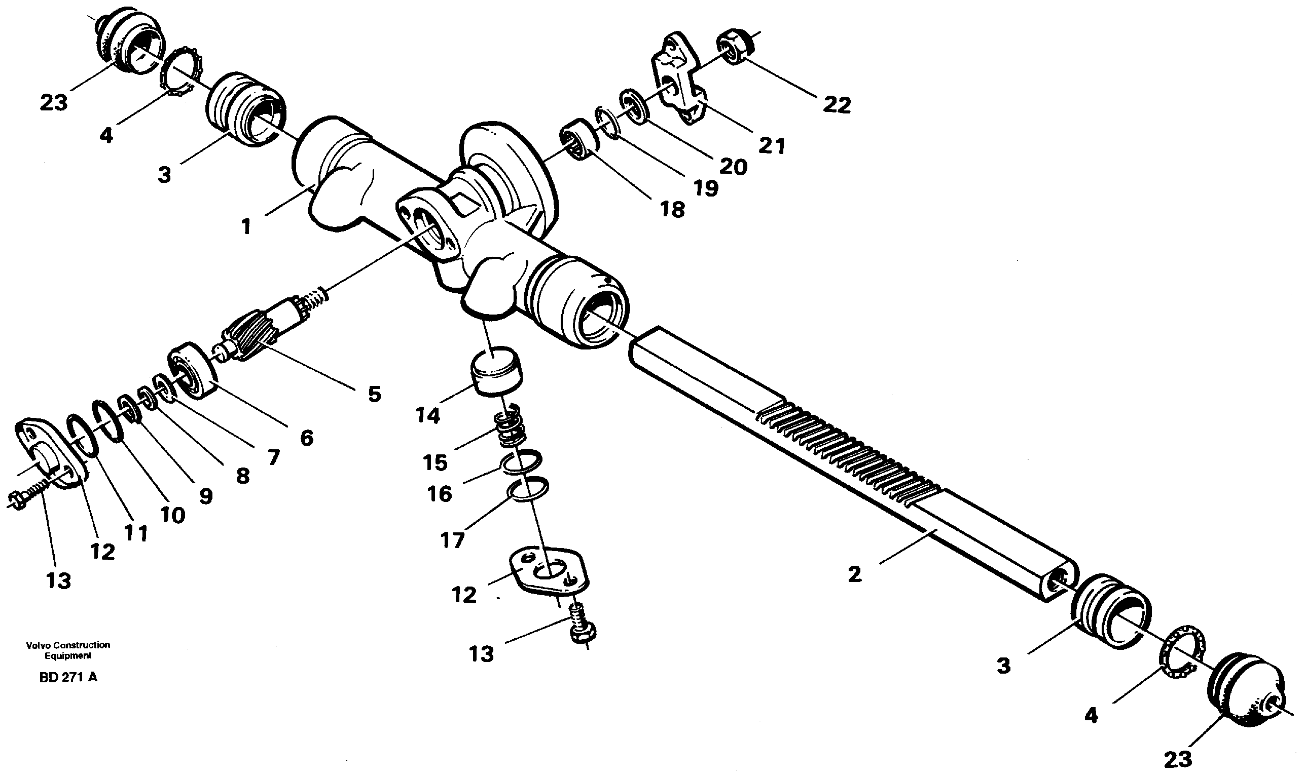 Rack gear  SER NO - 1716, SER NO - 1721 (USA) — volvo parts diagram