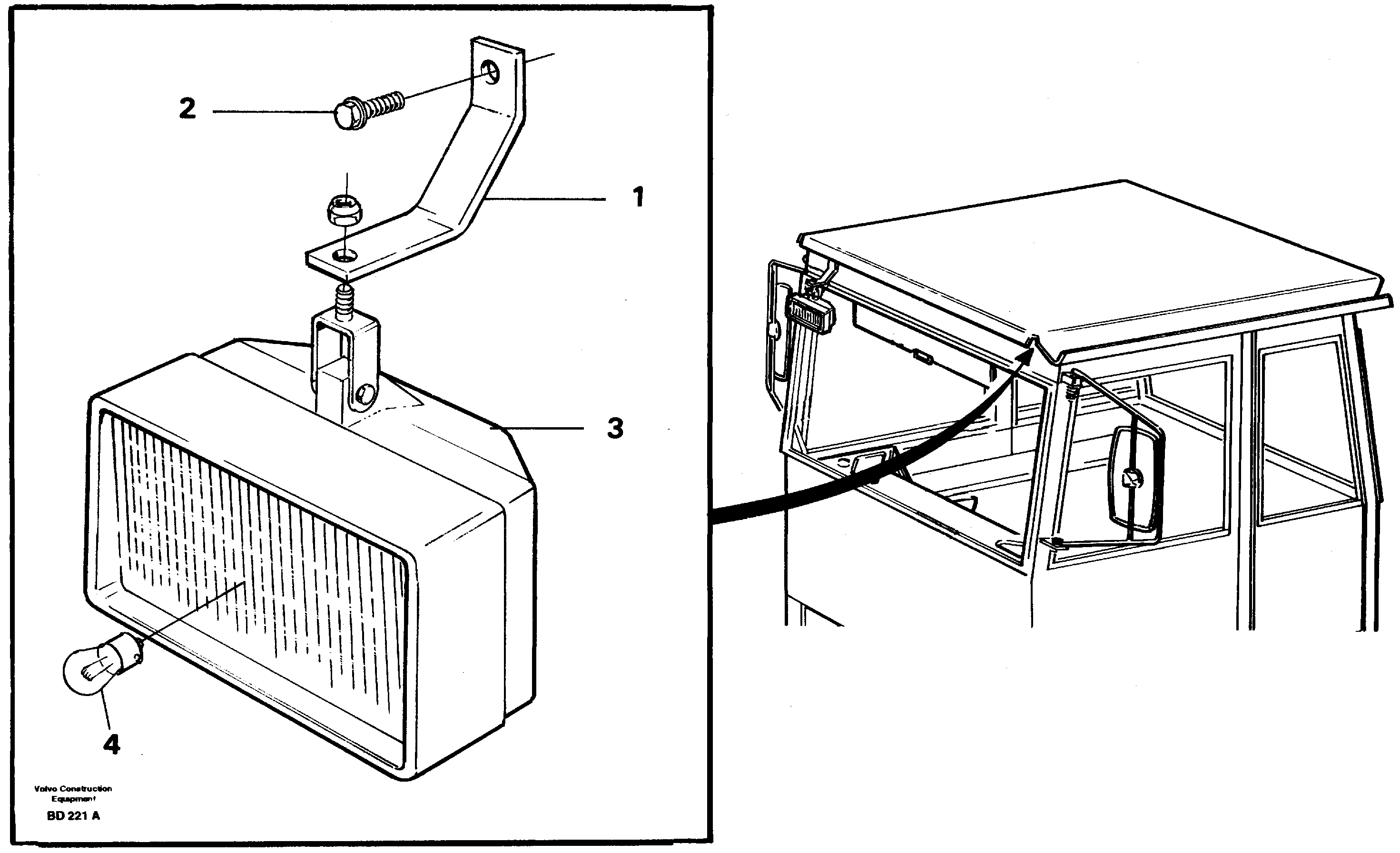 Spotlight  90835, 93082, 93219 — volvo parts diagram