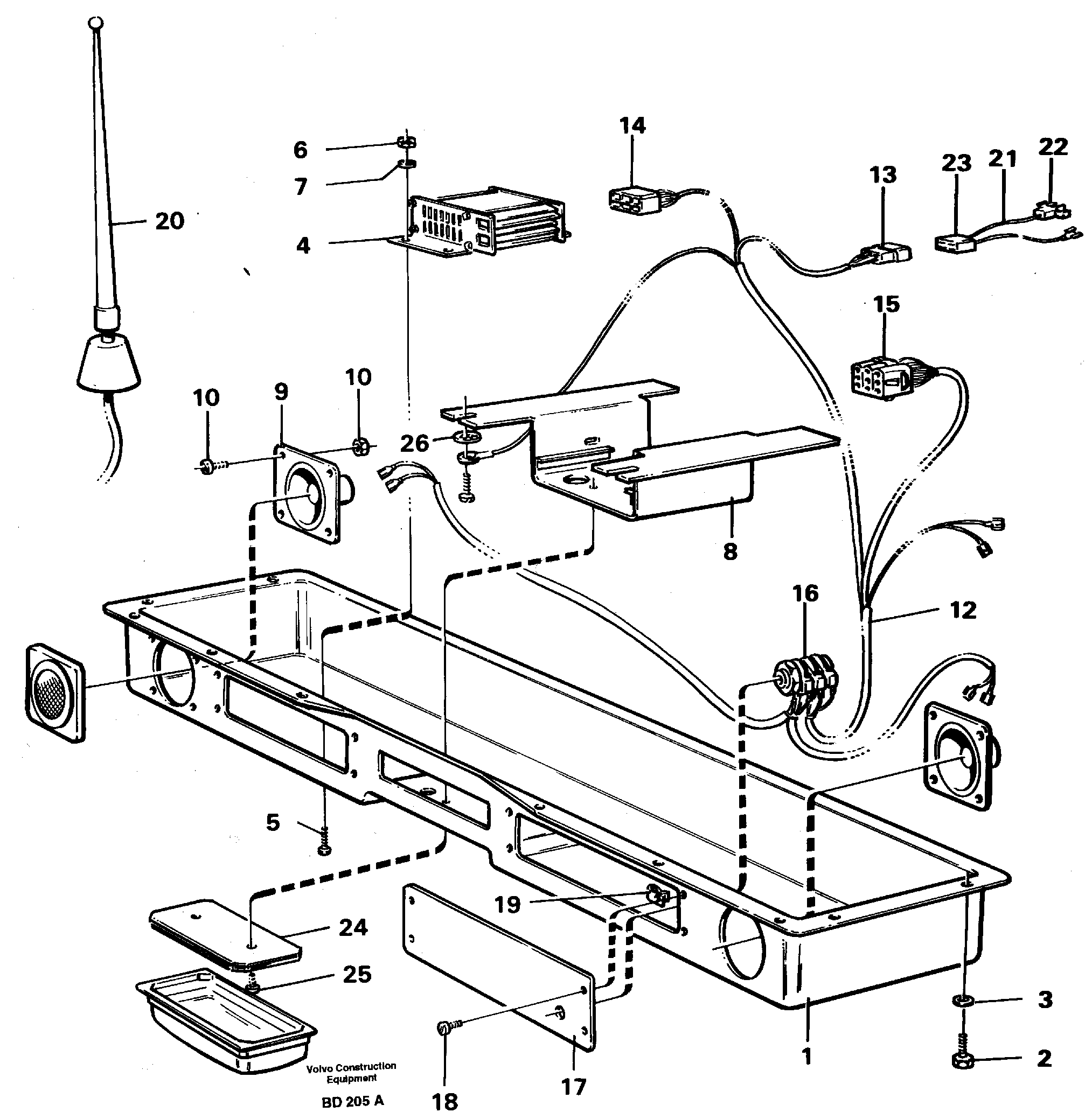 Radio panel  92023 — volvo parts diagram