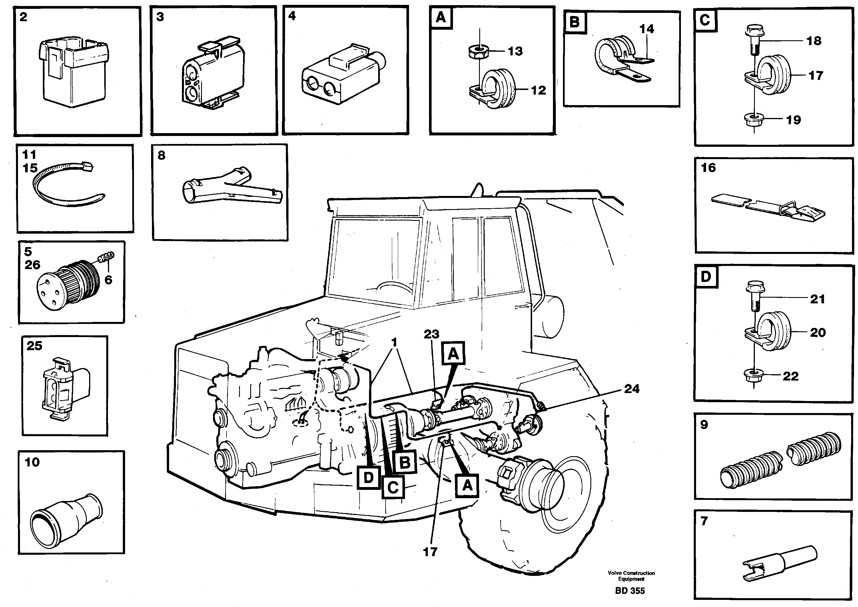 Cable harnesses, front — volvo parts diagram