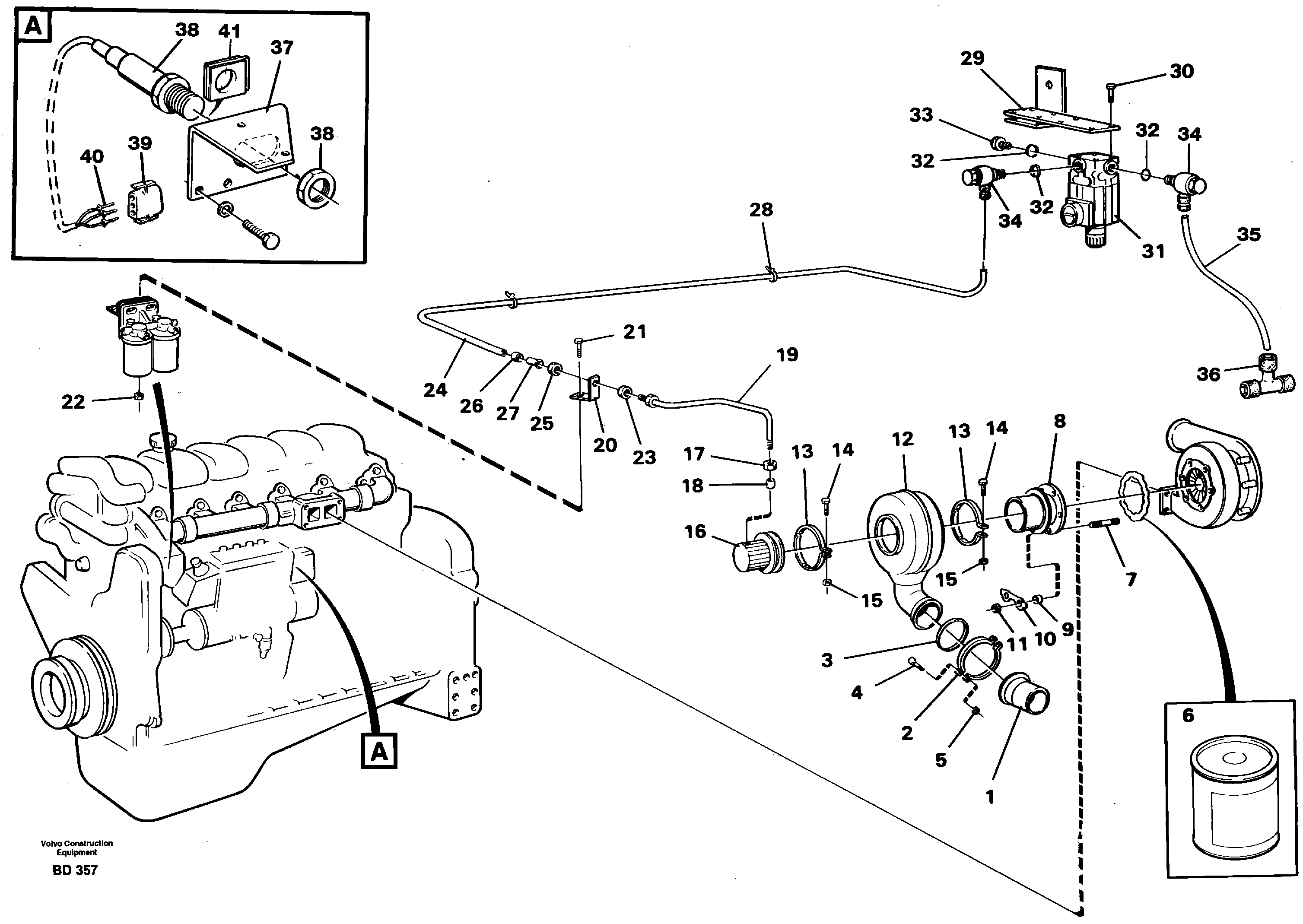 Exhaust brake  93062, SER NO 1706 - — volvo parts diagram