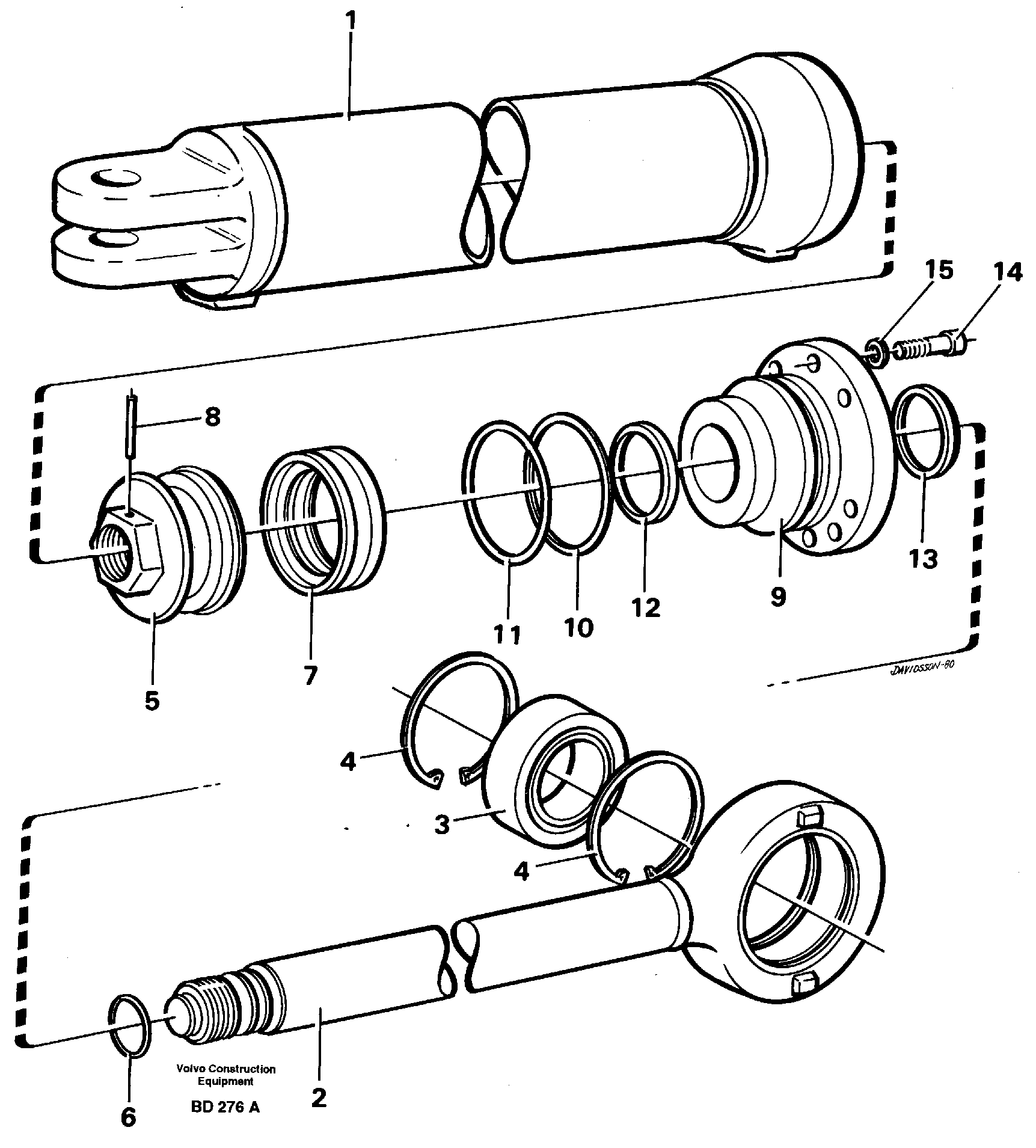 Hydraulic cylinder — volvo parts diagram