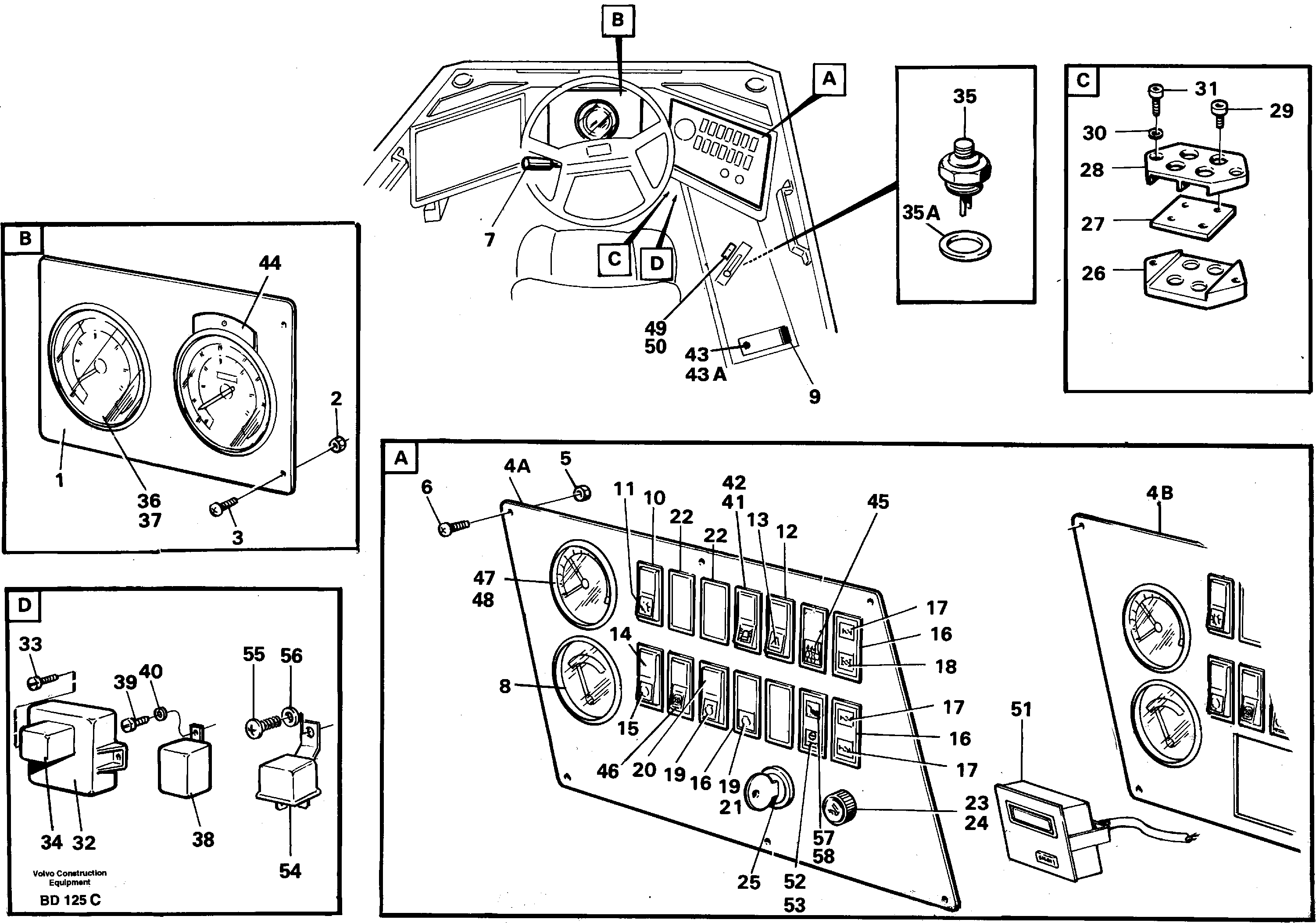 Instrument panel — volvo parts diagram