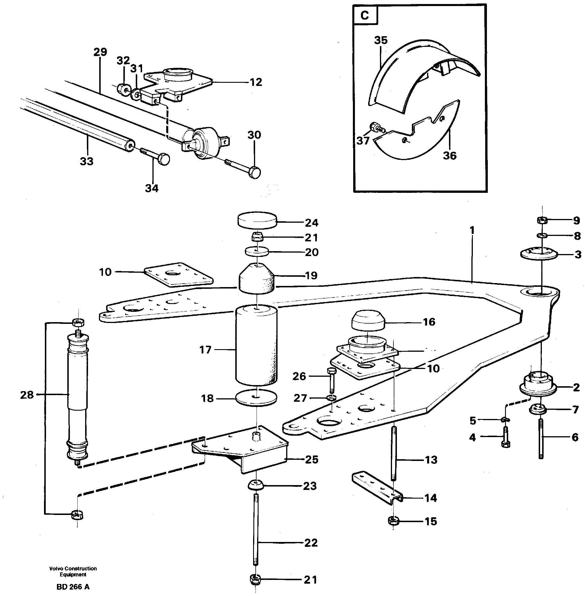 Front axle suspension — volvo parts diagram